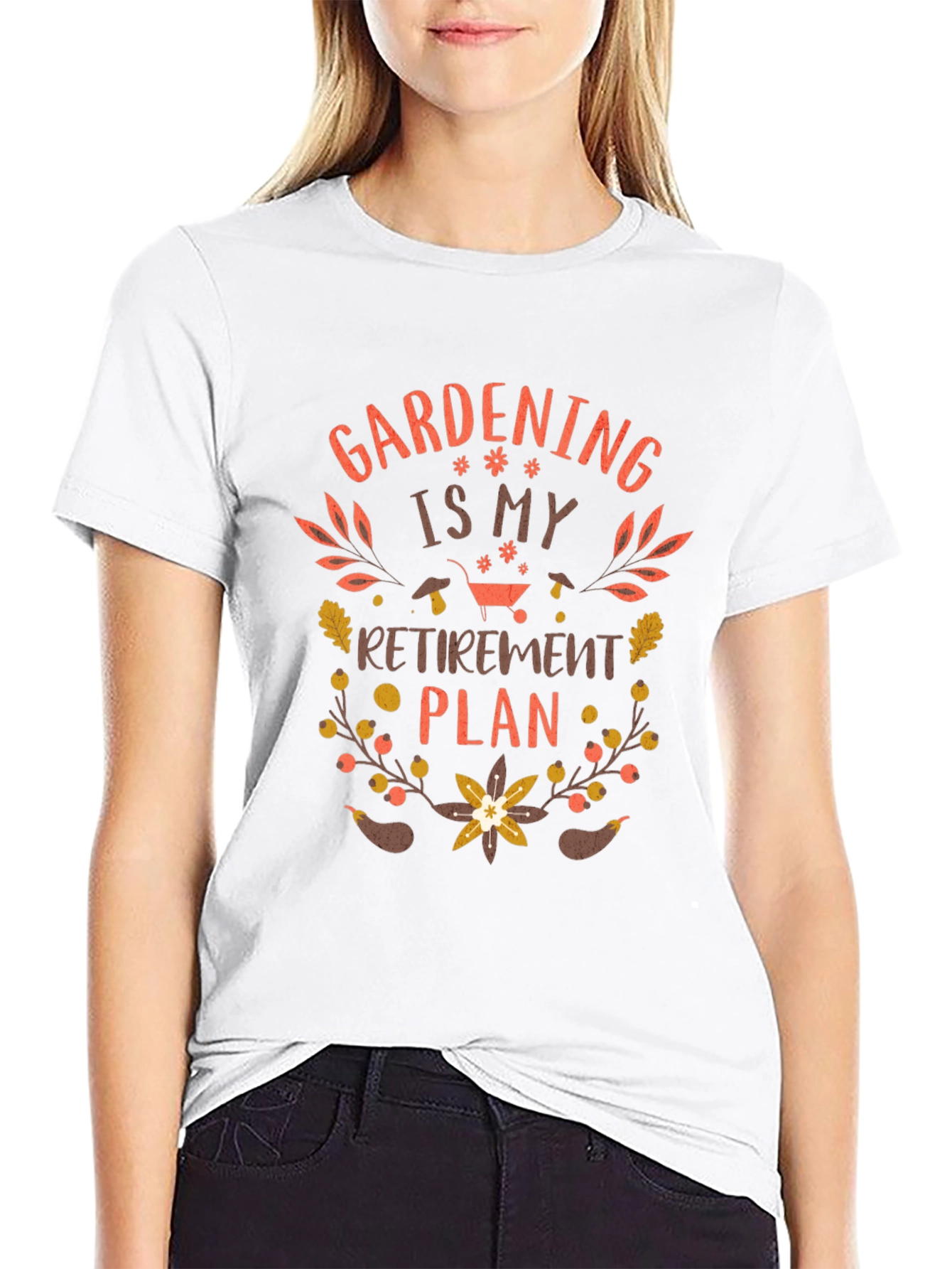 Black Gardening Retirement Plan Graphic T-Shirt view 9