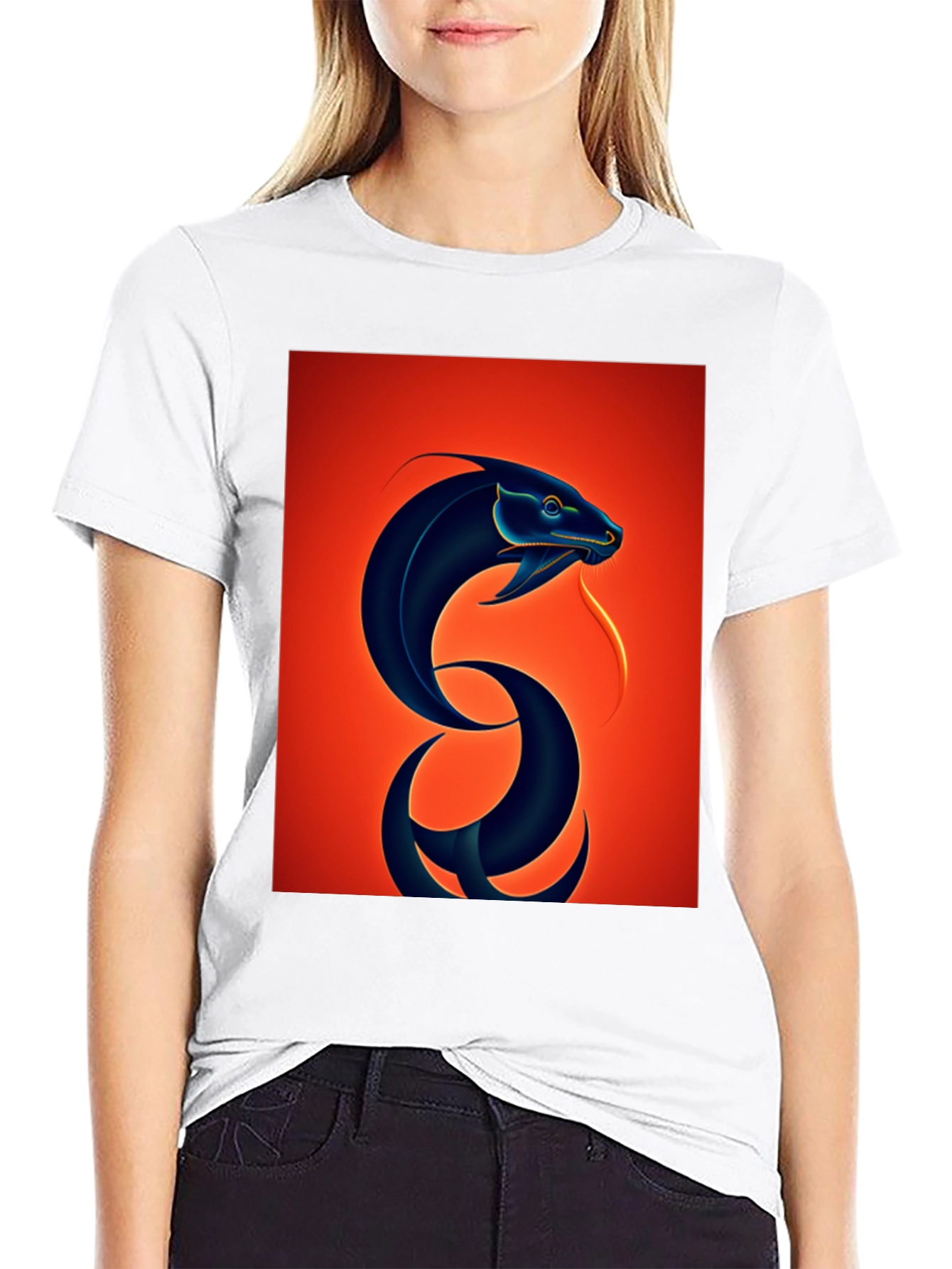Black Snake Graphic Tee - Bold Serpent Design view 9