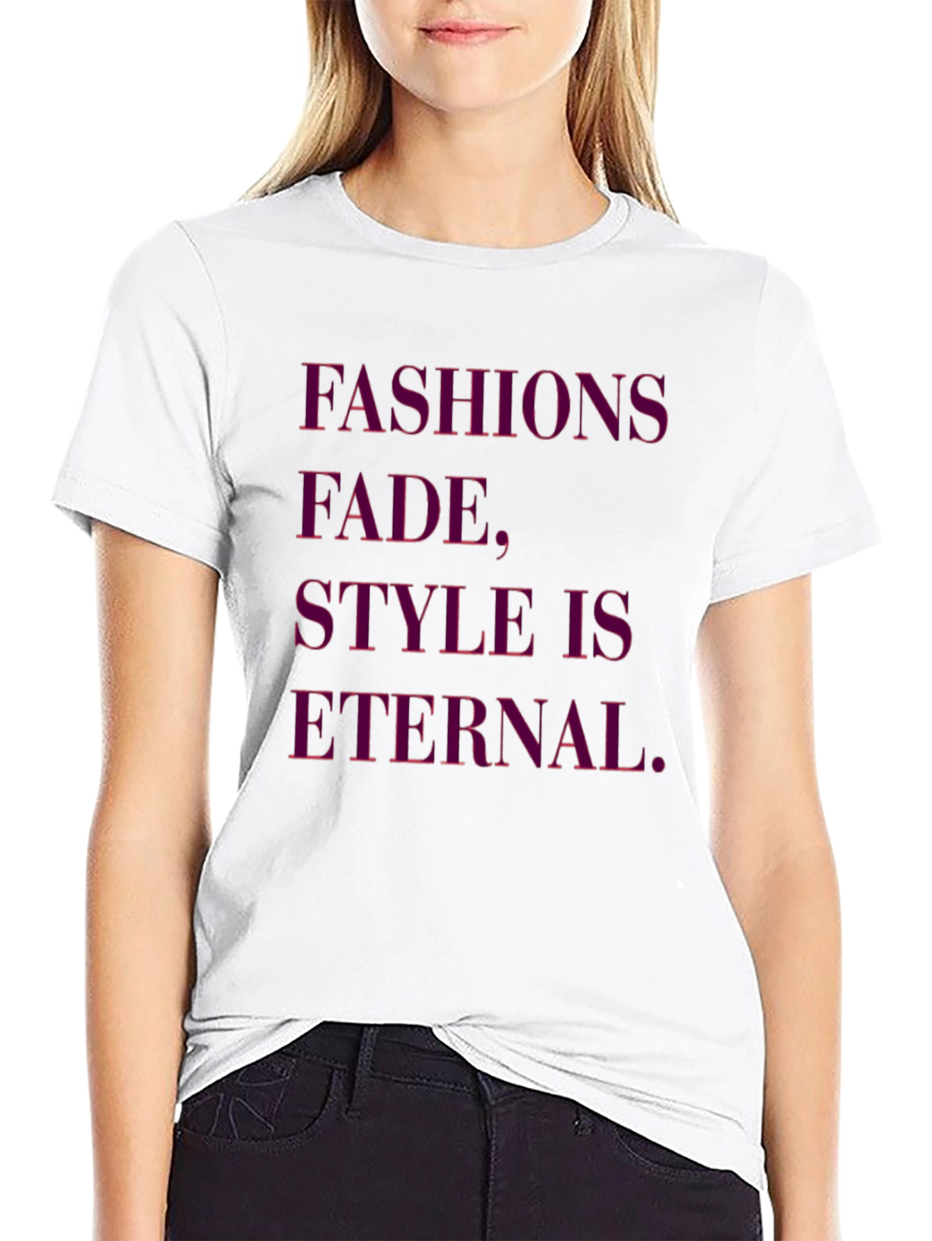 Black Fashions Fade, Style is Eternal Black Graphic Tee view 9