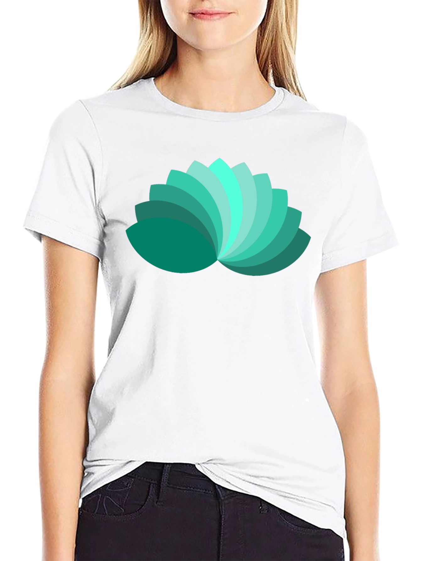 Black Lotus Petal Graphic Black T-Shirt view 9