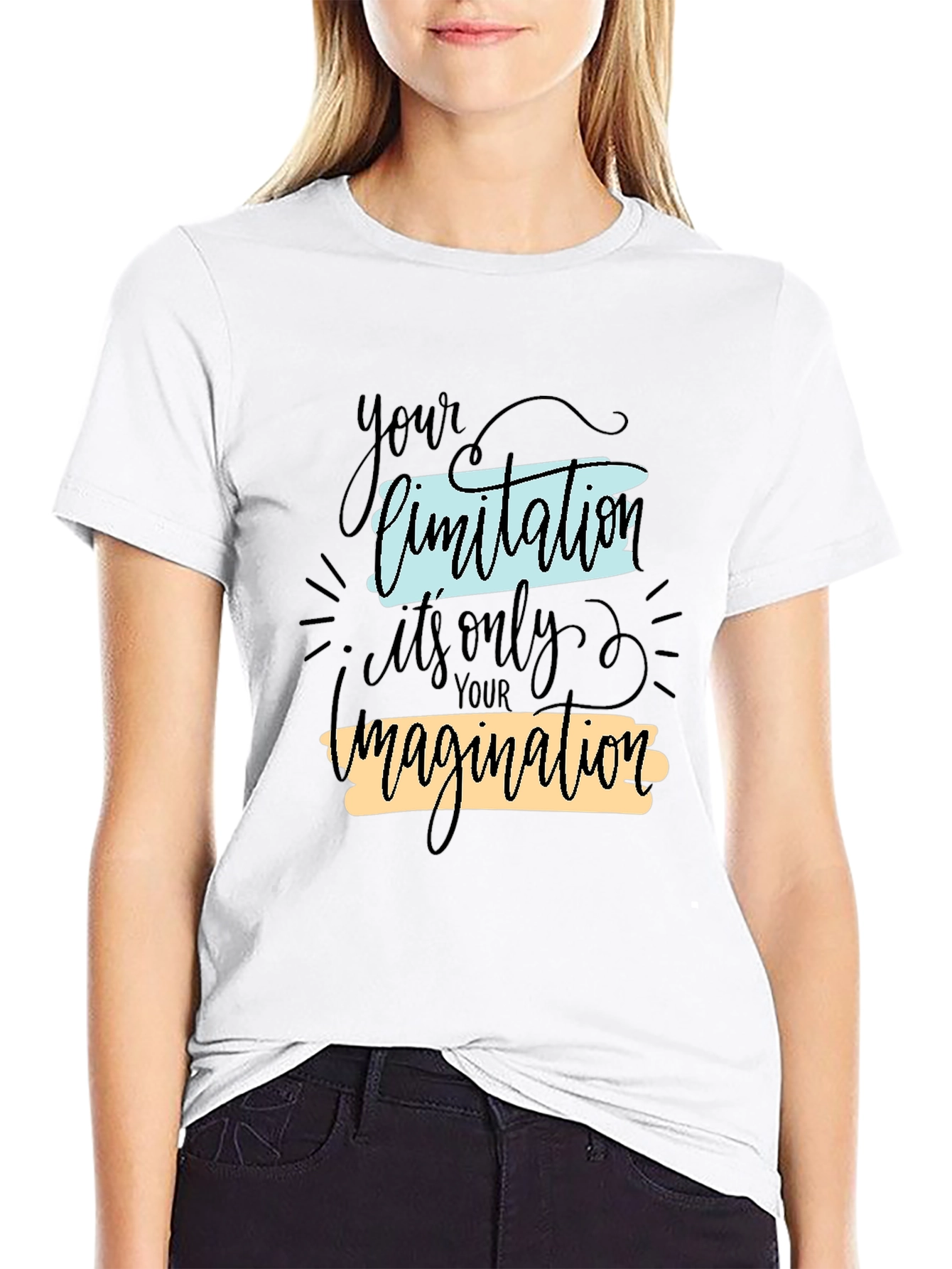 Black Inspirational Graphic Tee - Your Limitation Imagination view 9
