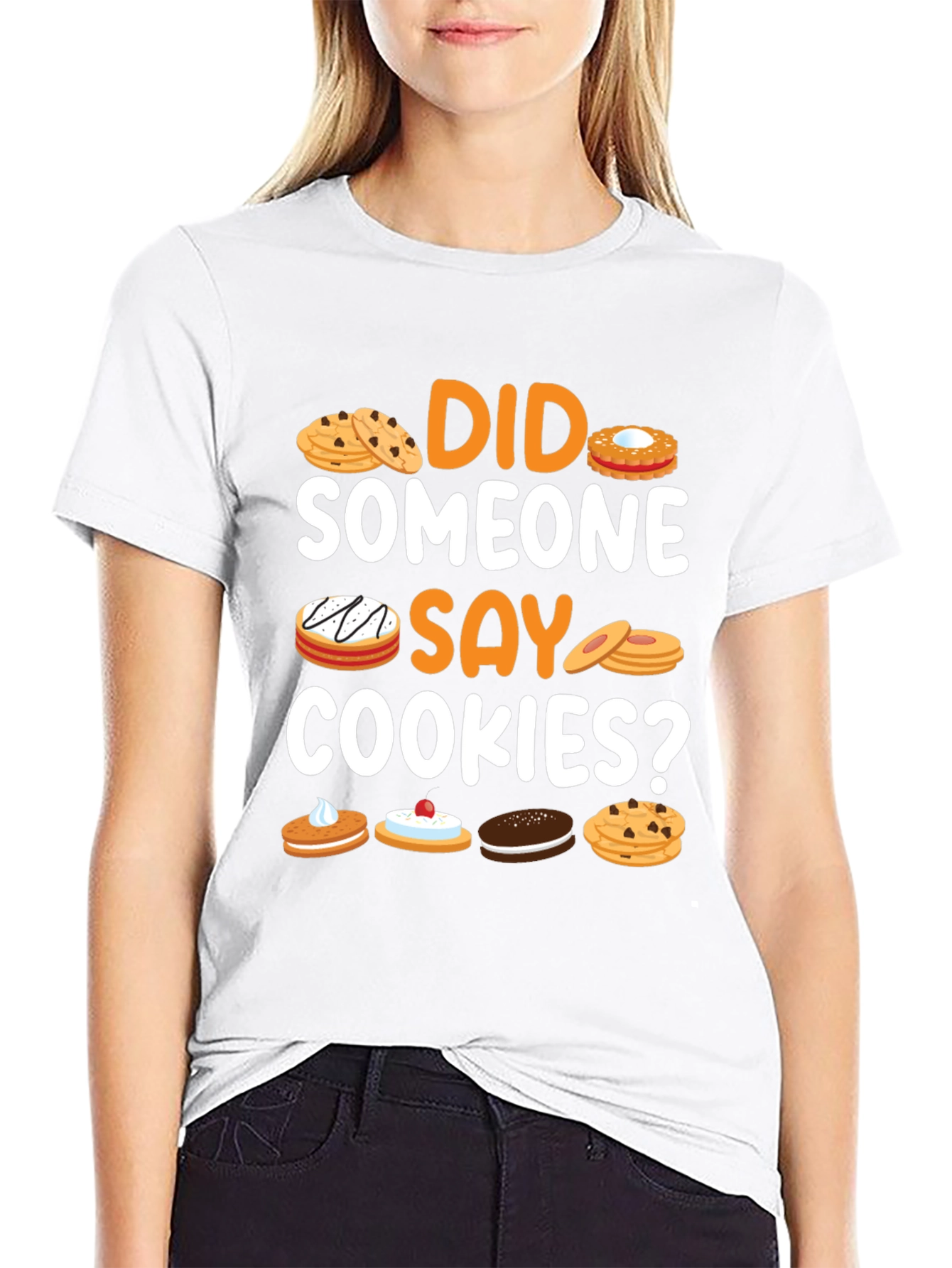 Black Did Someone Say Cookies? Graphic T-Shirt view 9