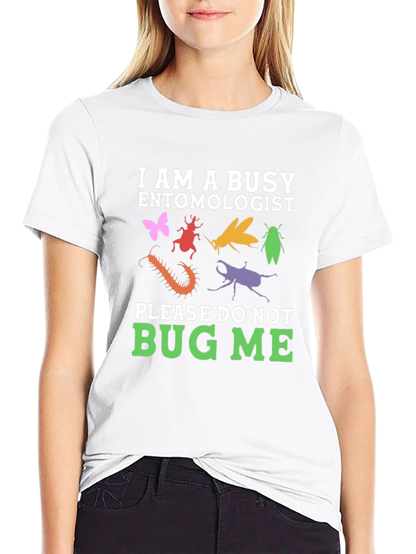 Black Busy Entomologist Graphic T-Shirt view 9