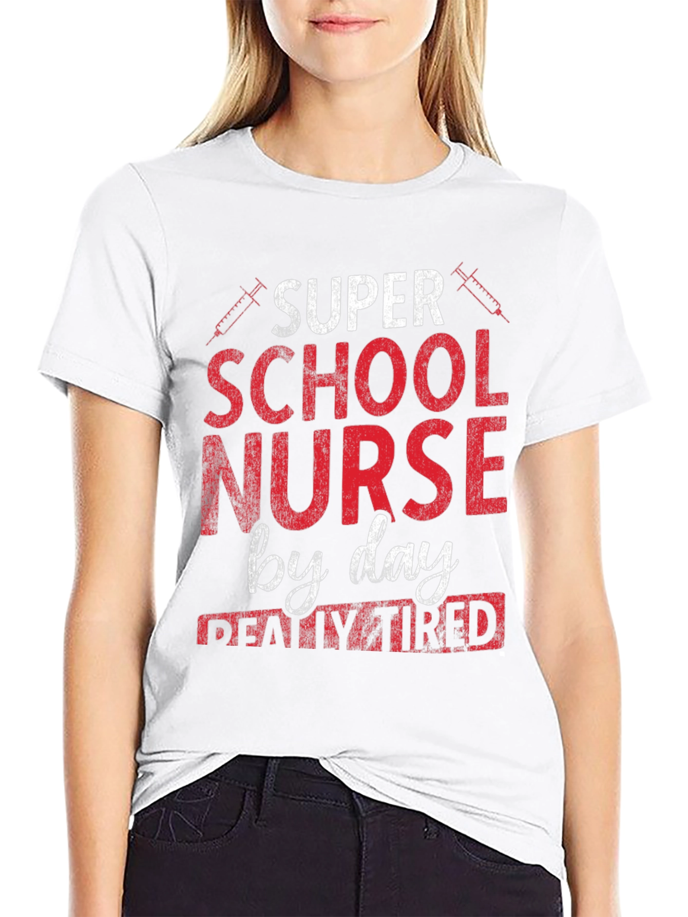 Black Super School Nurse T-Shirt view 9