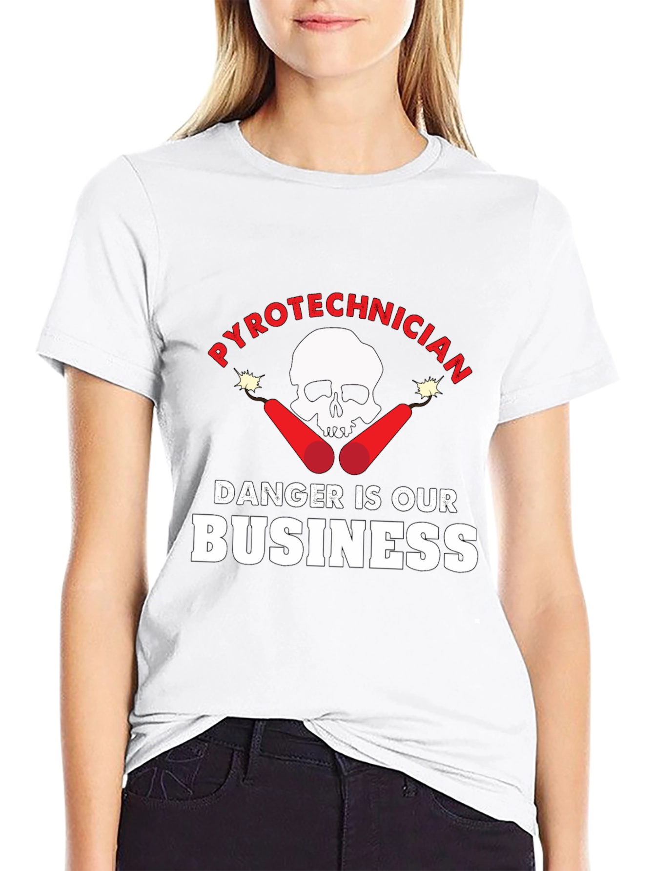 Black Pyrotechnician Danger is Our Business T-Shirt view 9