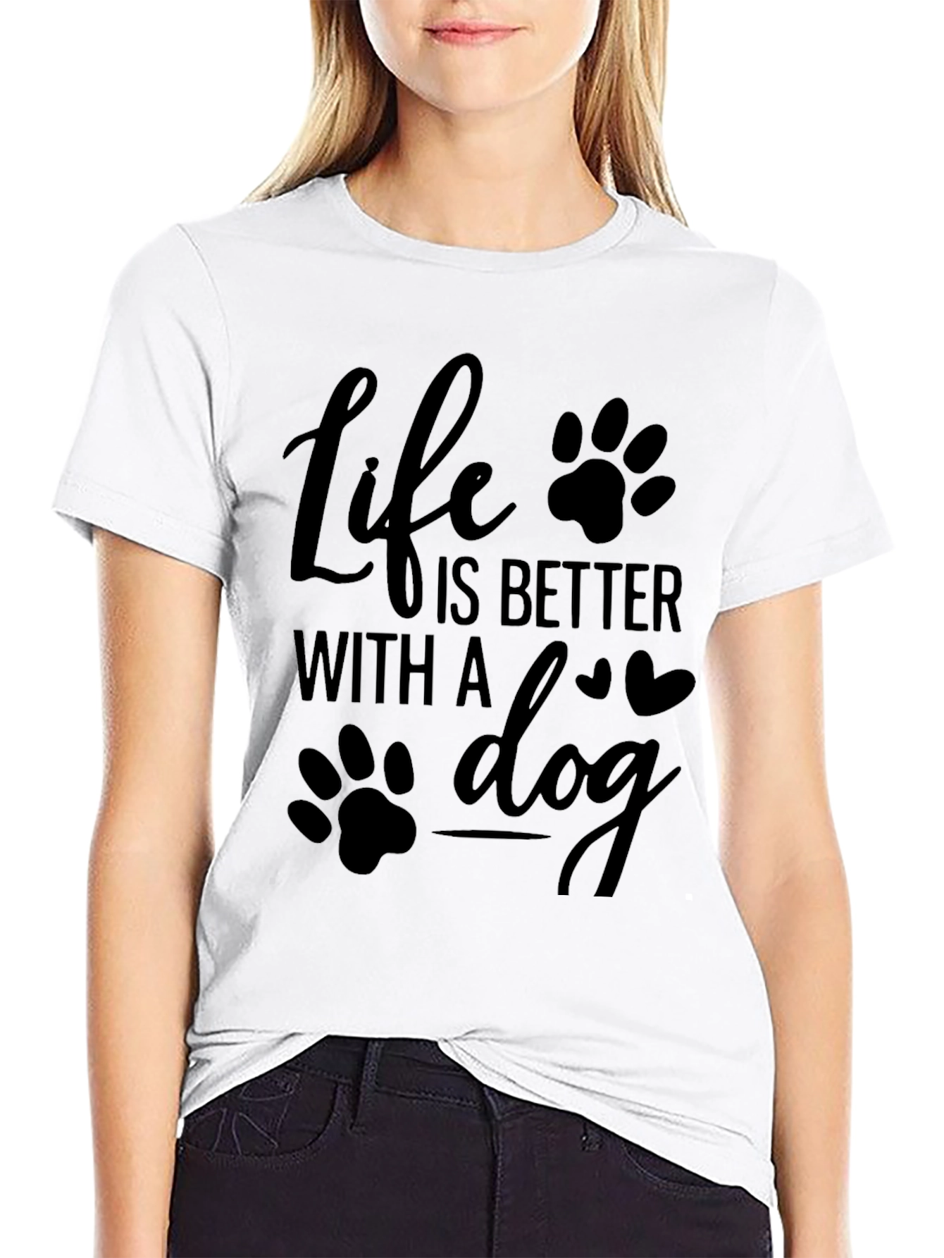 Black Life Is Better With A Dog Graphic Tee view 9
