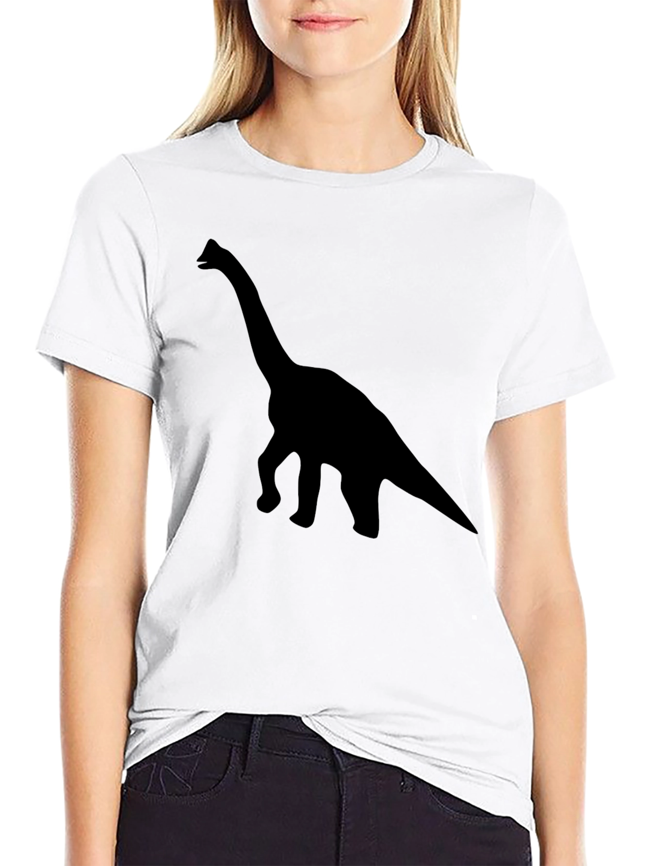 Black Dino Silhouette Tee - Stylish Black Cotton Shirt view 9