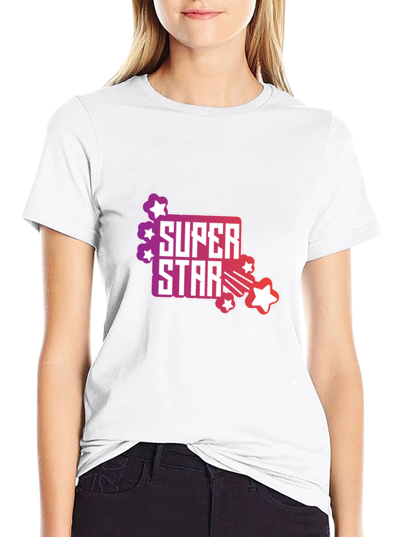 Black Super Star Graphic Tee - Men's Black T-Shirt view 9