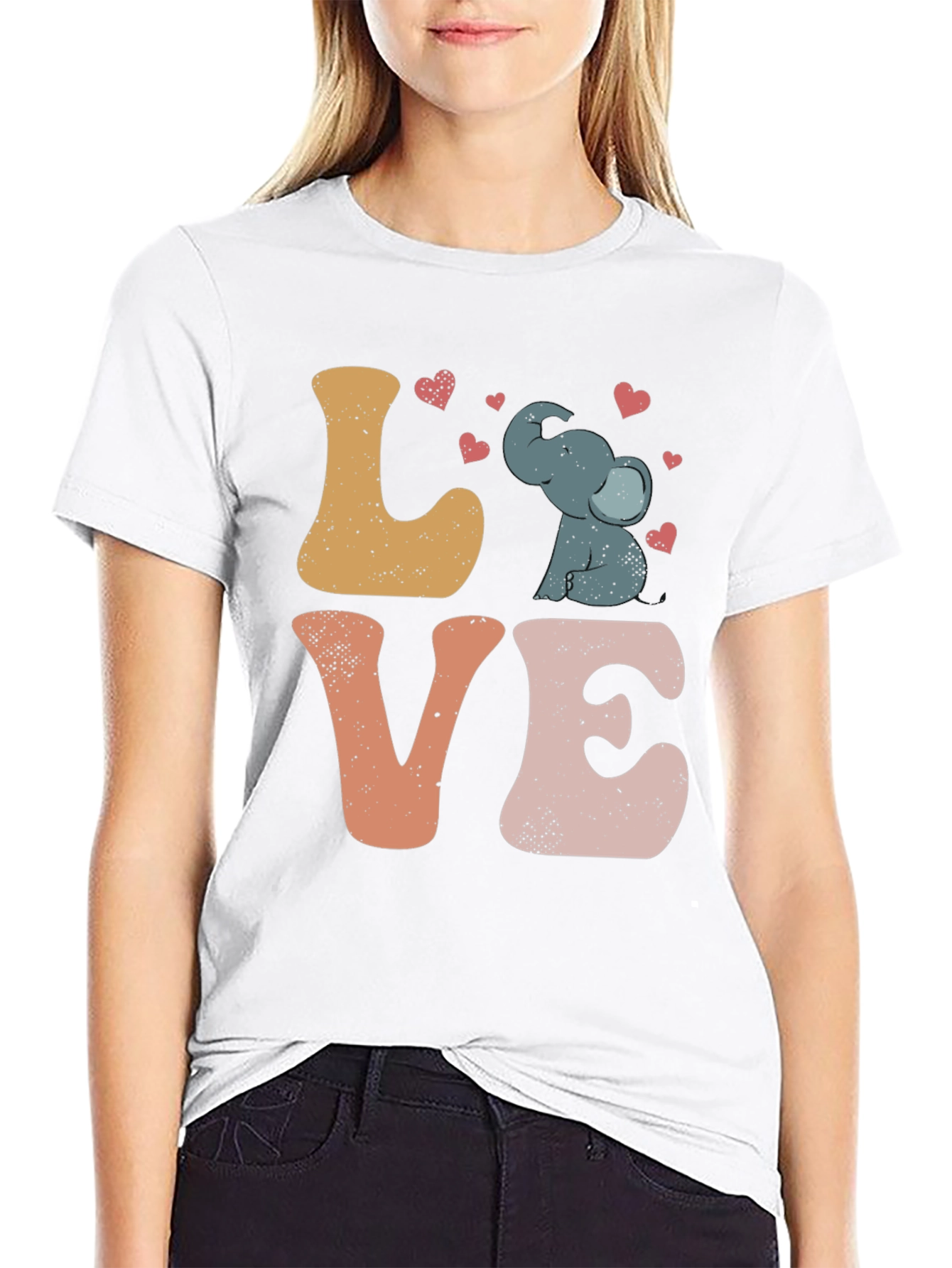 Black Elephant Love Graphic Tee view 9