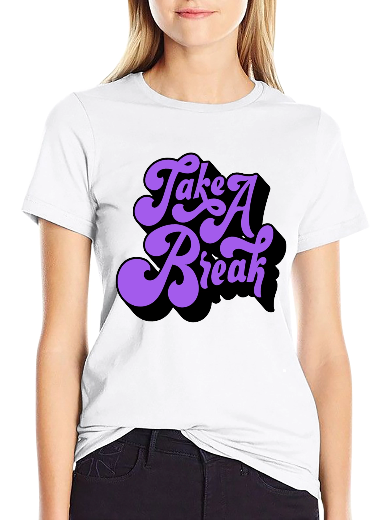 Black Take a Break Graphic T-Shirt - Retro Style view 9