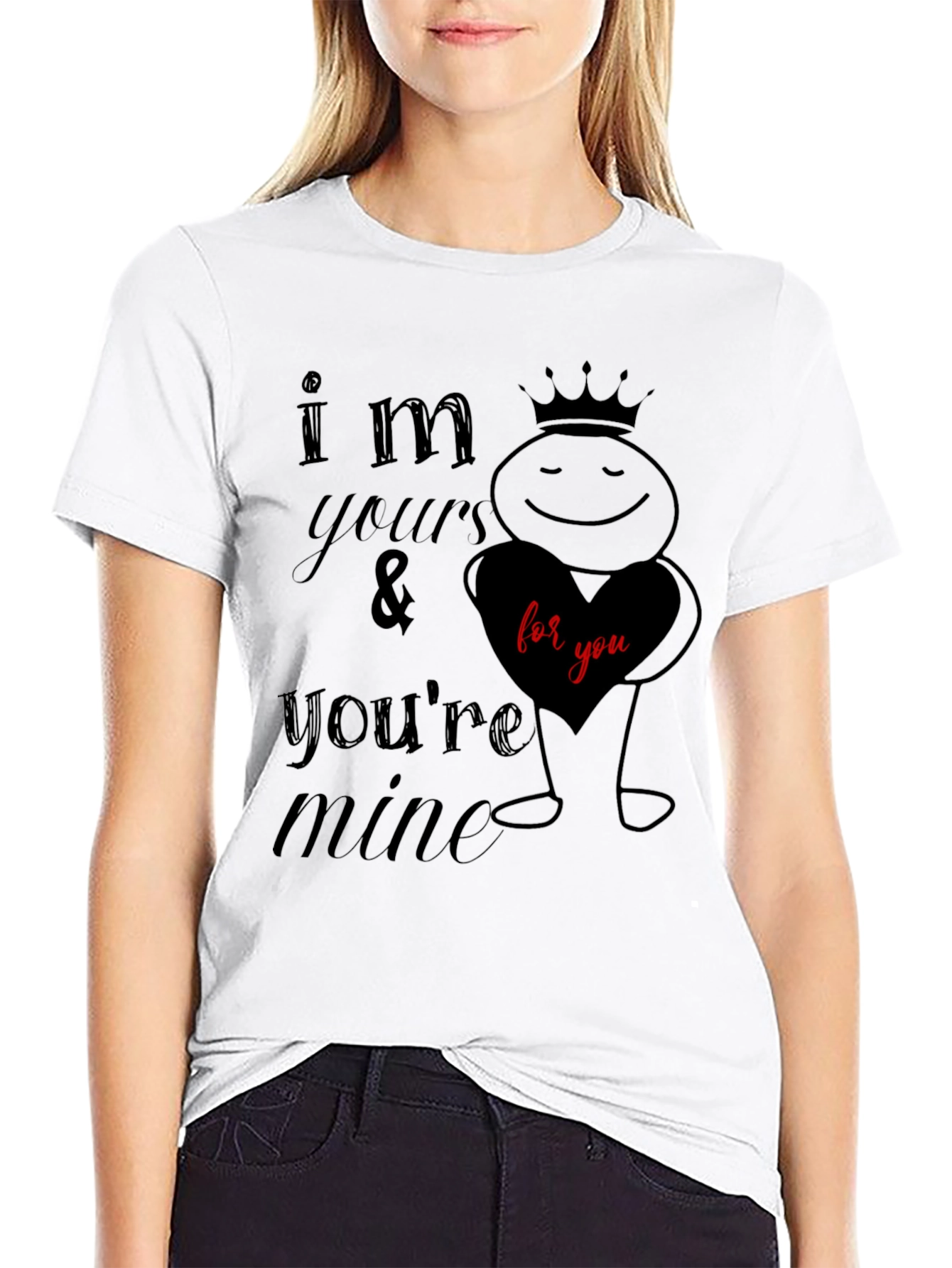 Black I'm Yours & You're Mine Graphic Tee view 9