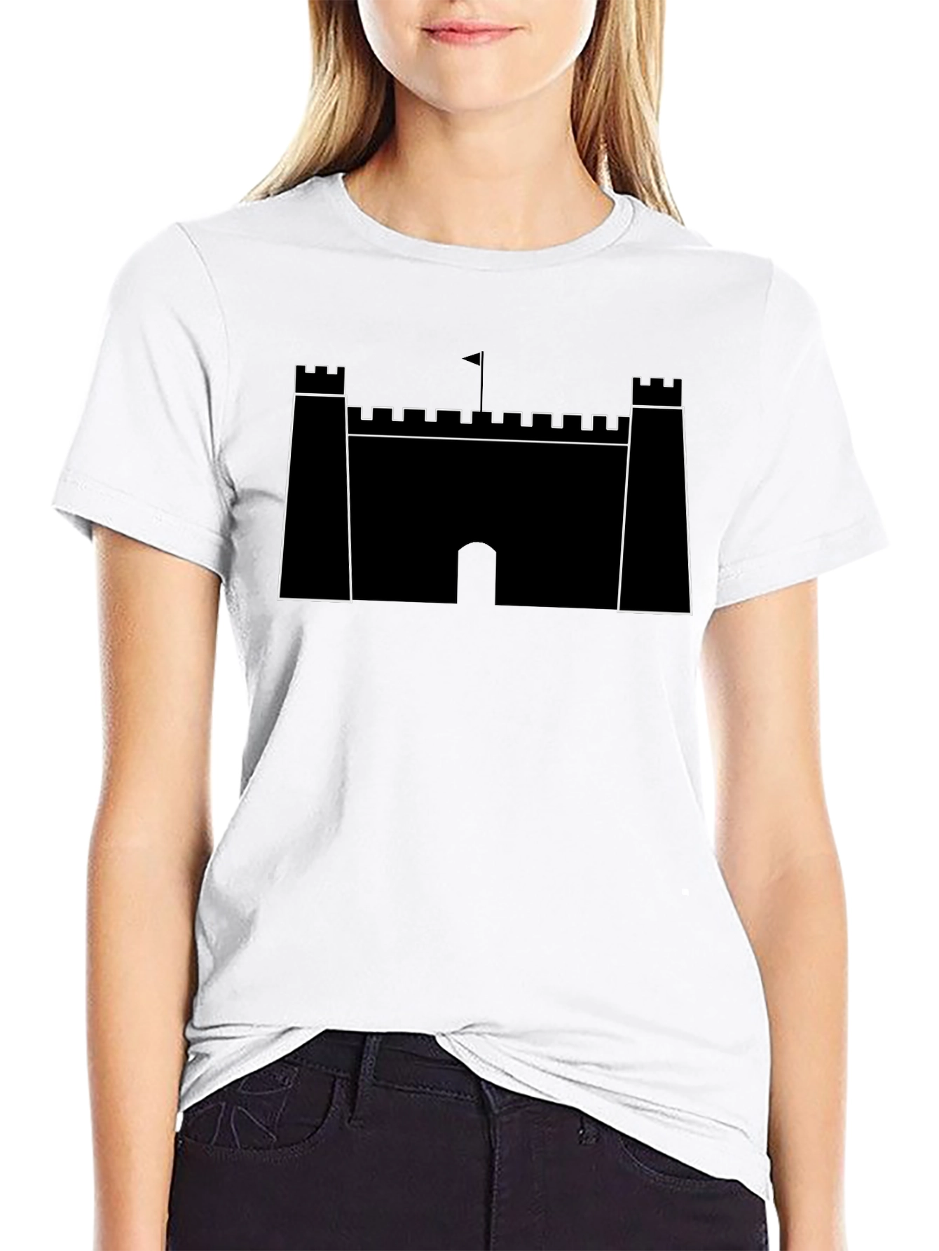 Black Castle Graphic Tee - Classic Black T-Shirt view 9