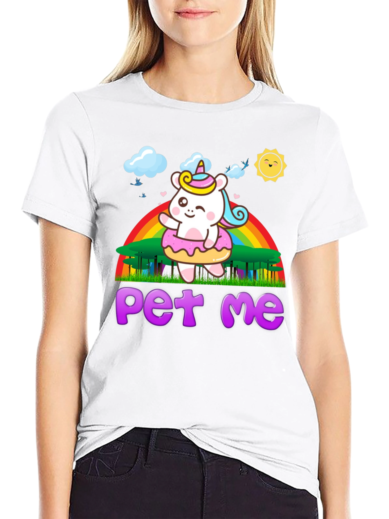 Unicorn Donut Graphic Tee - Pet Me - 9