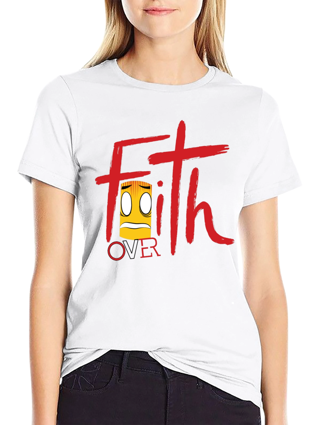 Black Faith Over Fear T-Shirt - Black Graphic Tee view 9