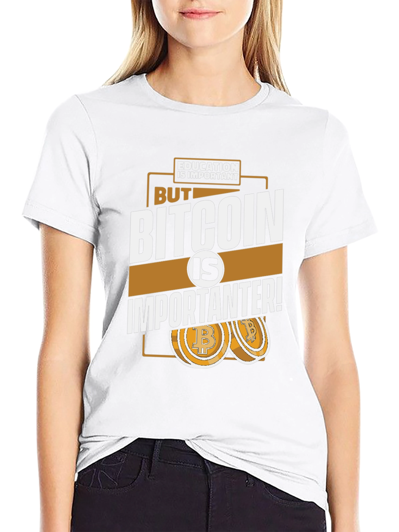 Black Bitcoin is Importanter Graphic T-Shirt view 9