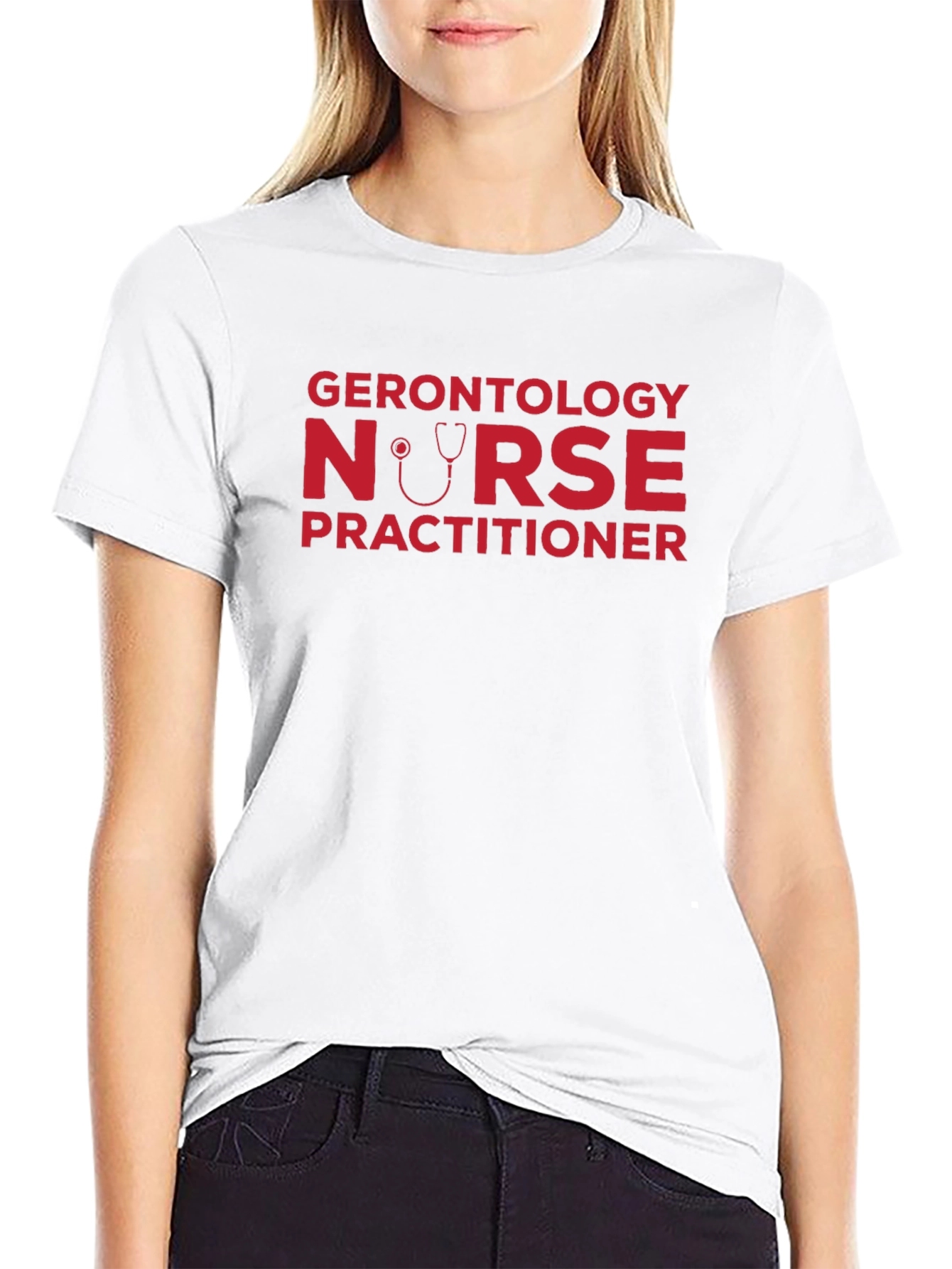 Black Gerontology Nurse Practitioner Black T-Shirt view 9
