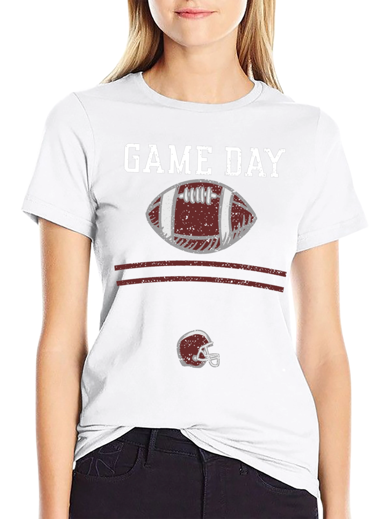 Black Game Day Football Graphic T-Shirt view 9