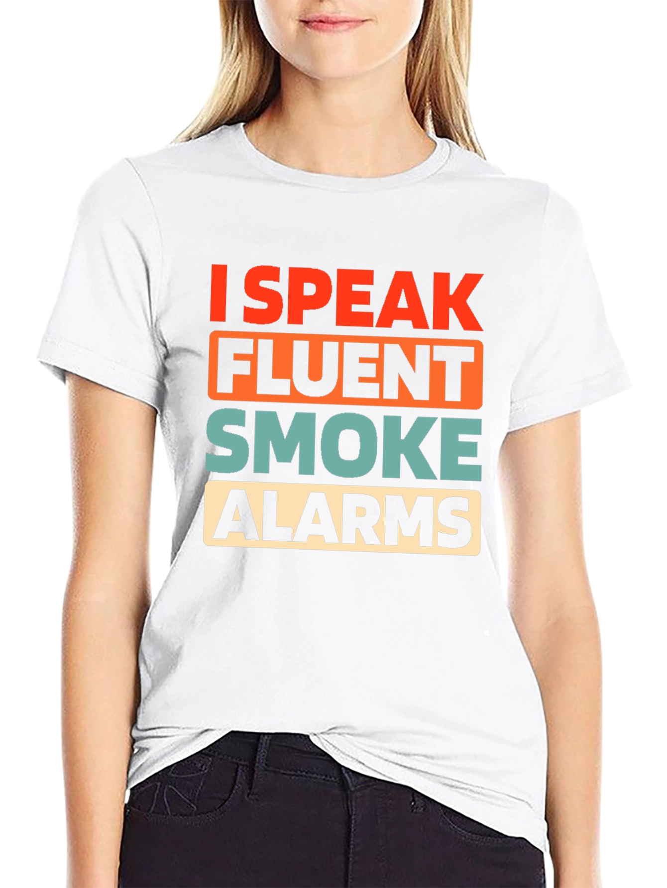Black I Speak Fluent Smoke Alarms Graphic T-Shirt view 9
