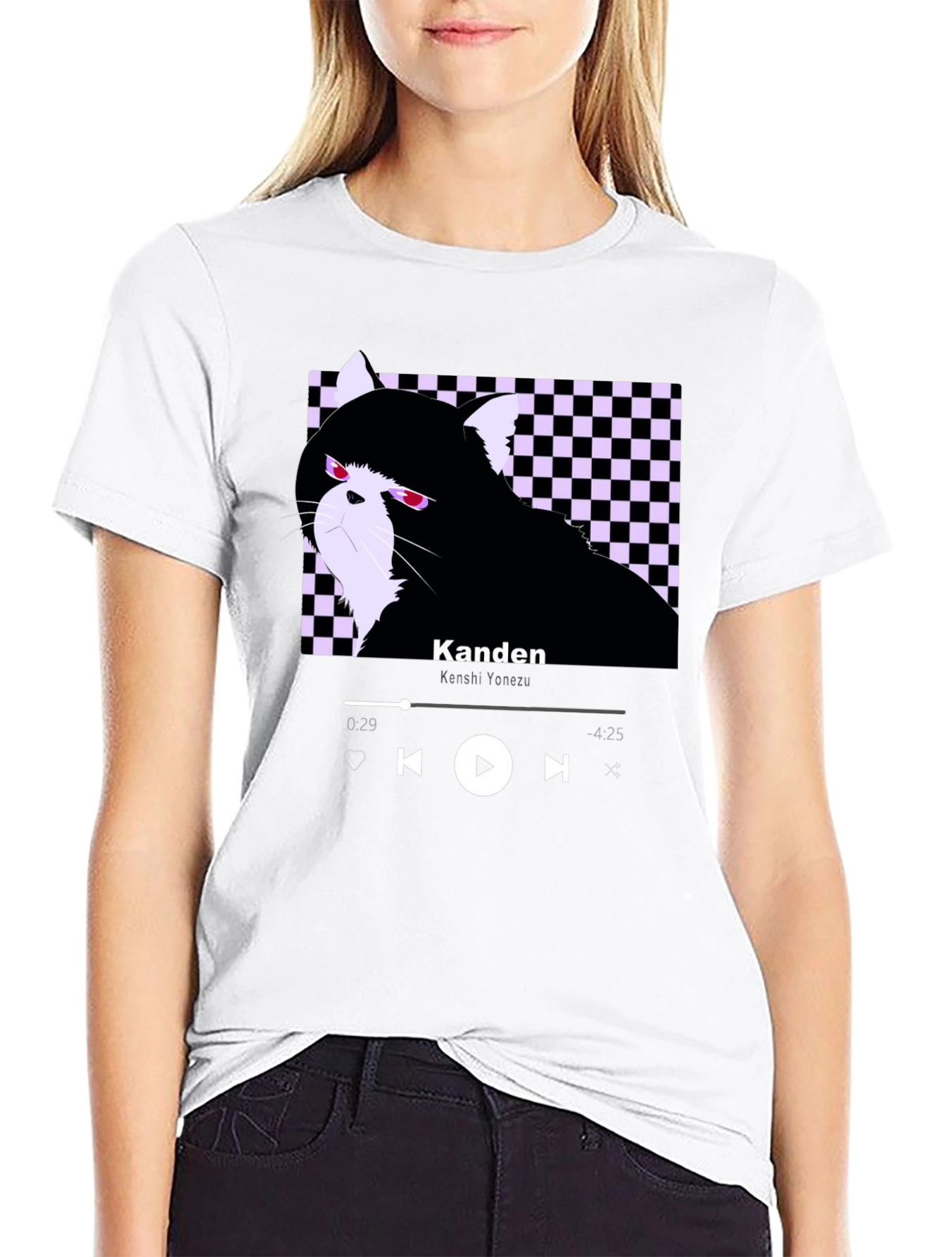 Black Kanden Cat T-Shirt - Graphic Tee view 9