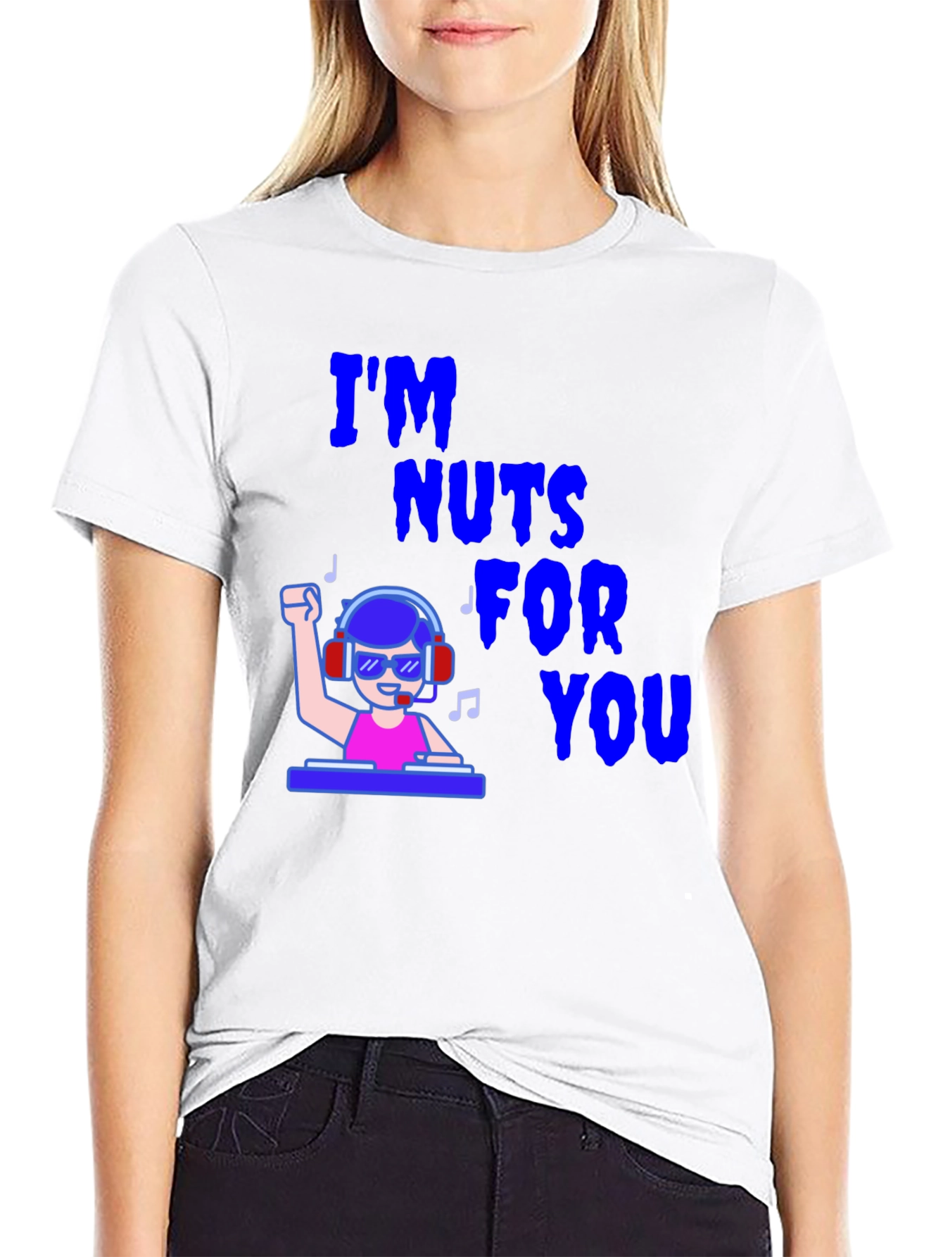 Black I'm Nuts For You DJ Graphic T-Shirt view 9