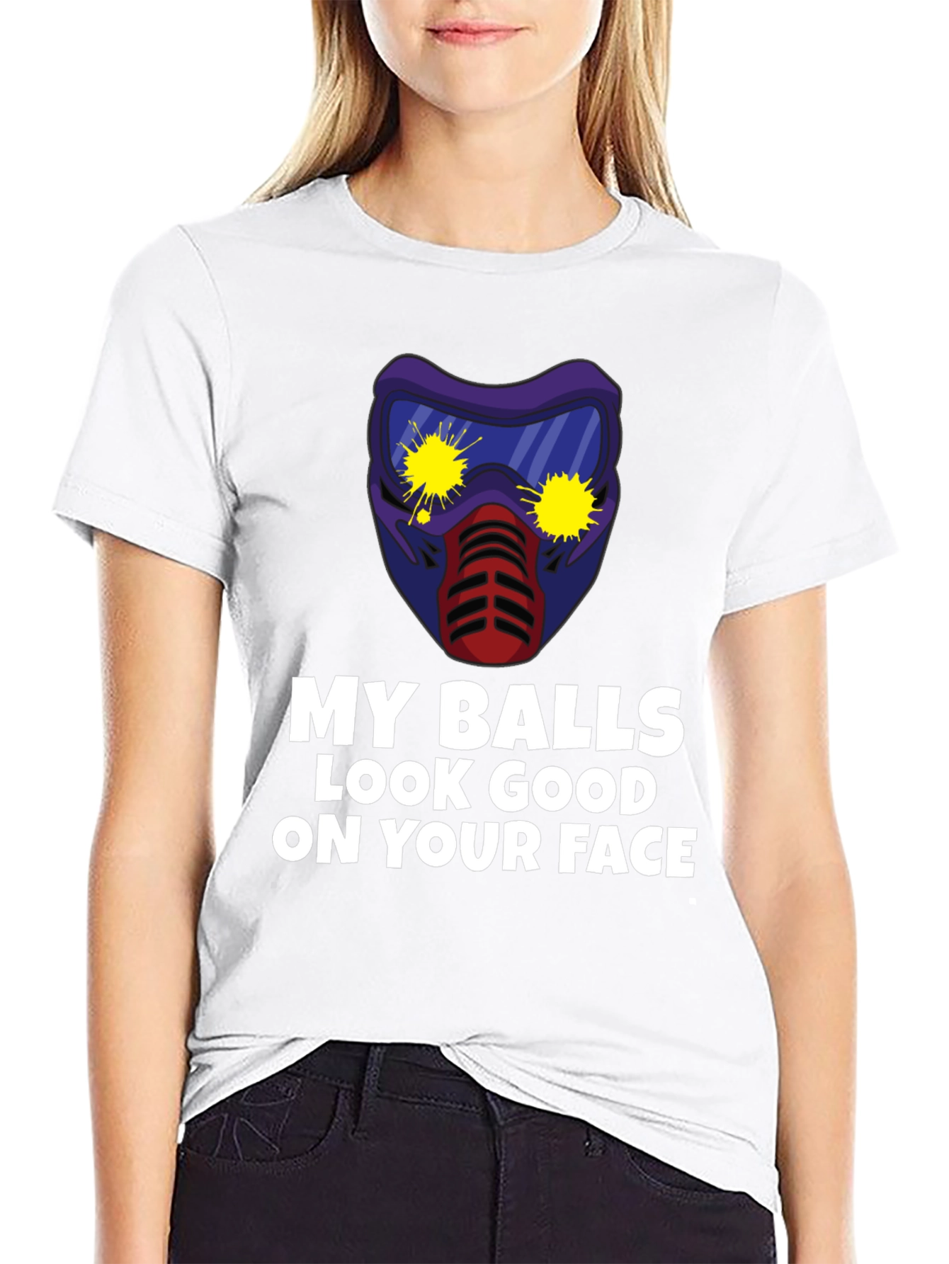 Black My Balls Look Good on Your Face T-Shirt view 9