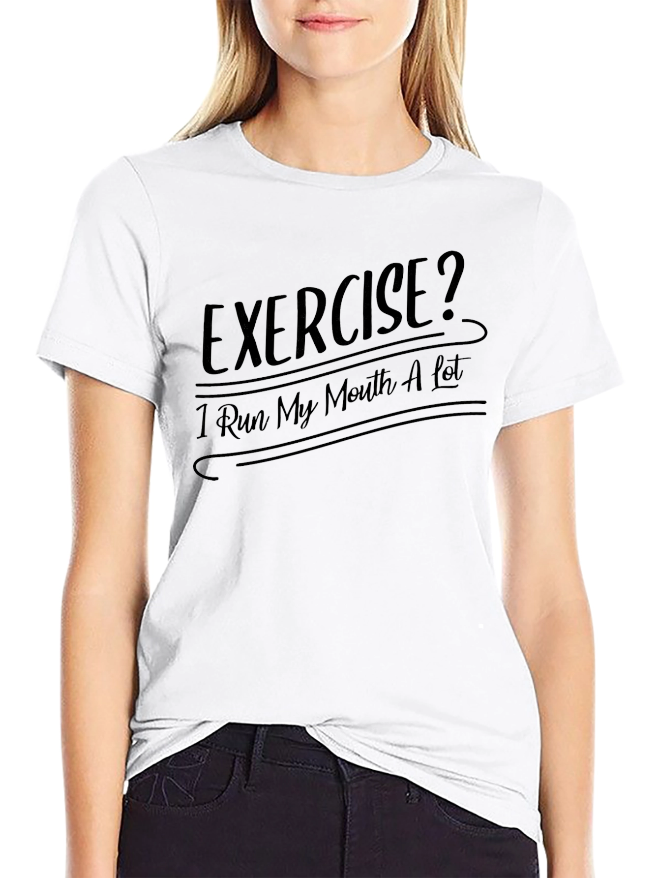 Black Exercise? I Run My Mouth A Lot - Black T-Shirt view 9