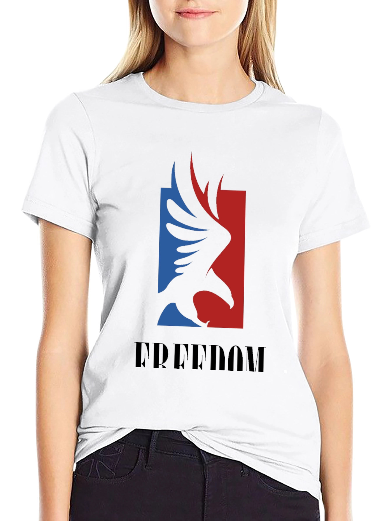 Black Freedom Eagle Graphic Tee - Patriotic Black T-Shirt view 9