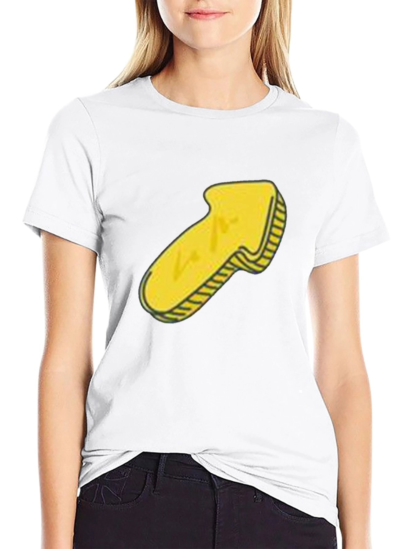 Black Men's Black T-Shirt with Yellow Arrow Graphic view 9