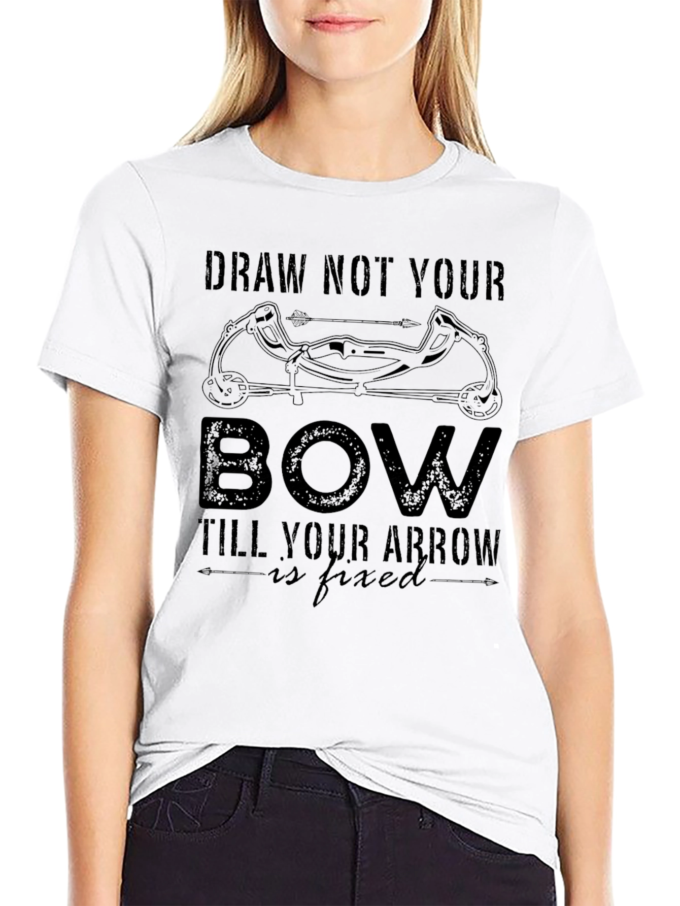 Black Draw Not Your Bow Graphic T-Shirt view 9