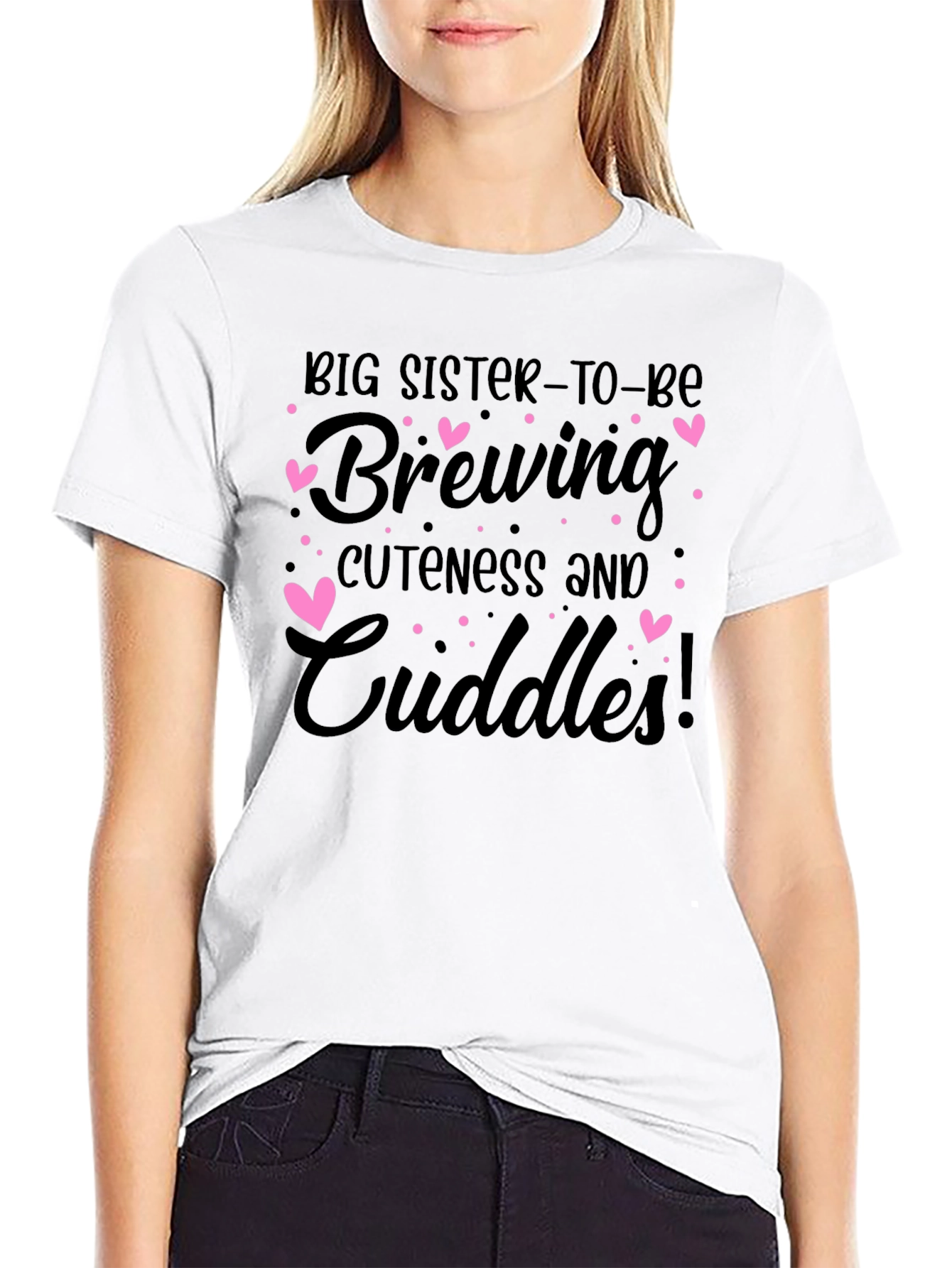 Black Big Sister To Be Brewing T-Shirt view 9