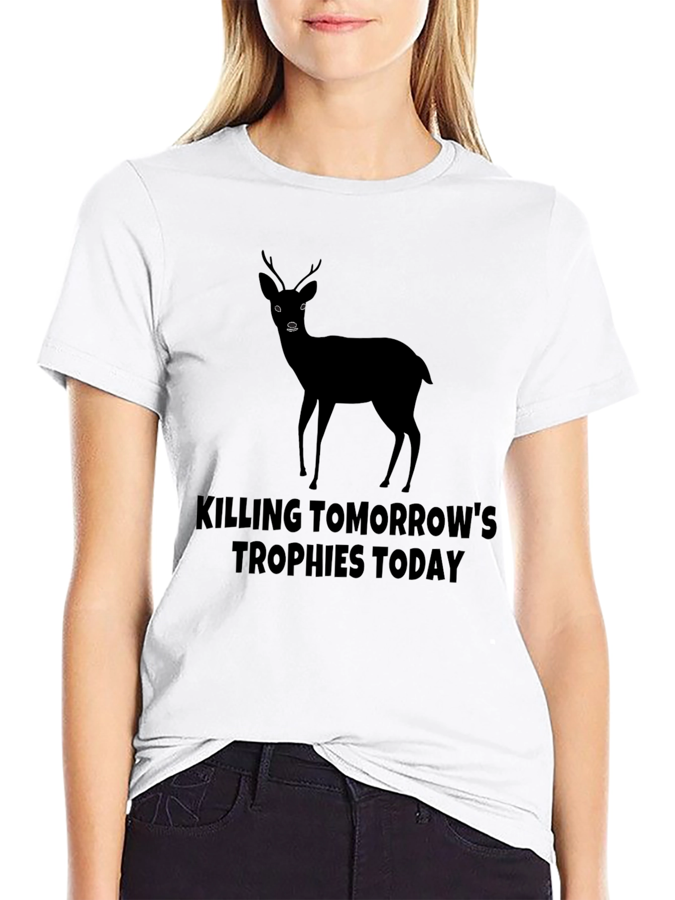 Black Killing Tomorrow's Trophies Today Deer Graphic Tee view 9