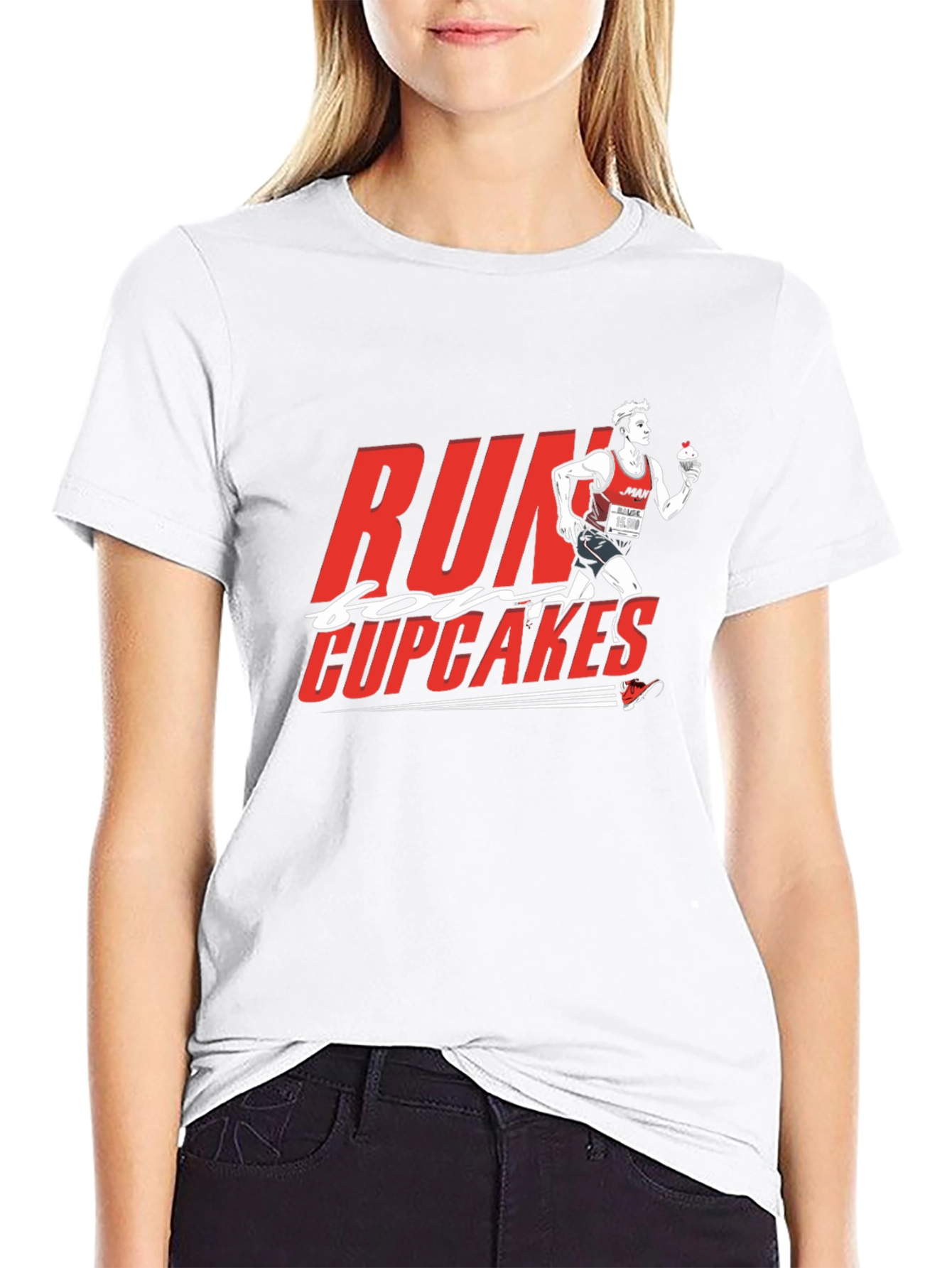 Black Run for Cupcakes Graphic Tee - Black Cotton view 9