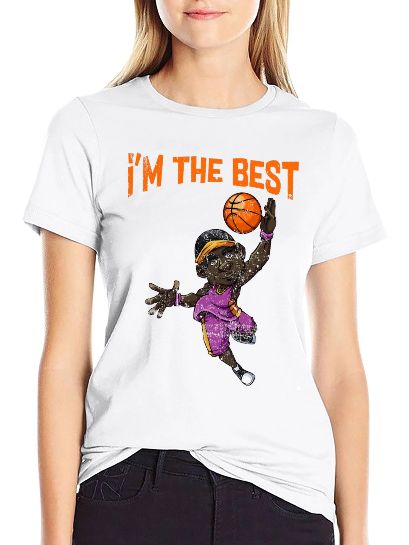 Black I'm The Best Basketball T-Shirt view 9