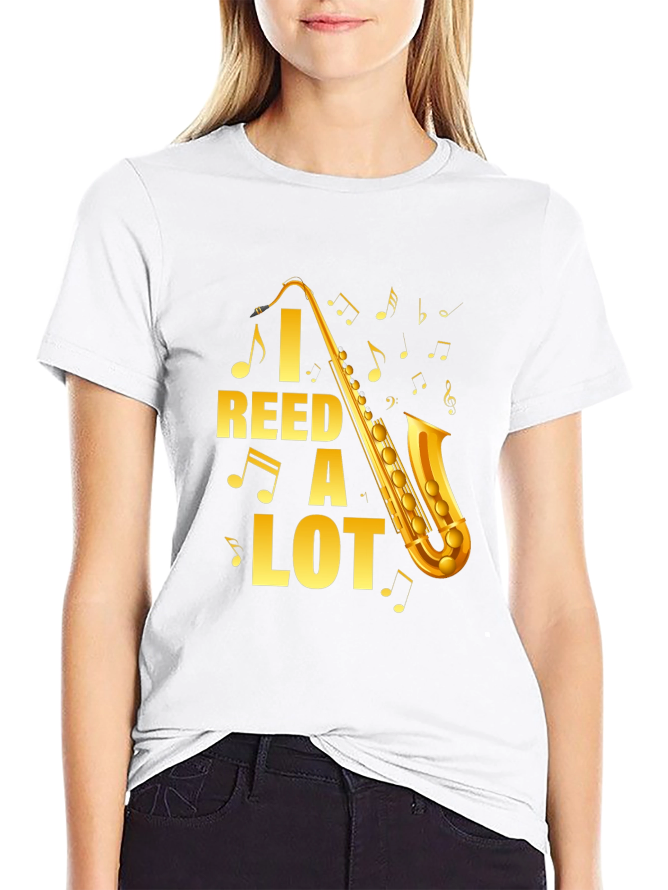 Black I Reed A Lot Saxophone Graphic T-Shirt view 9