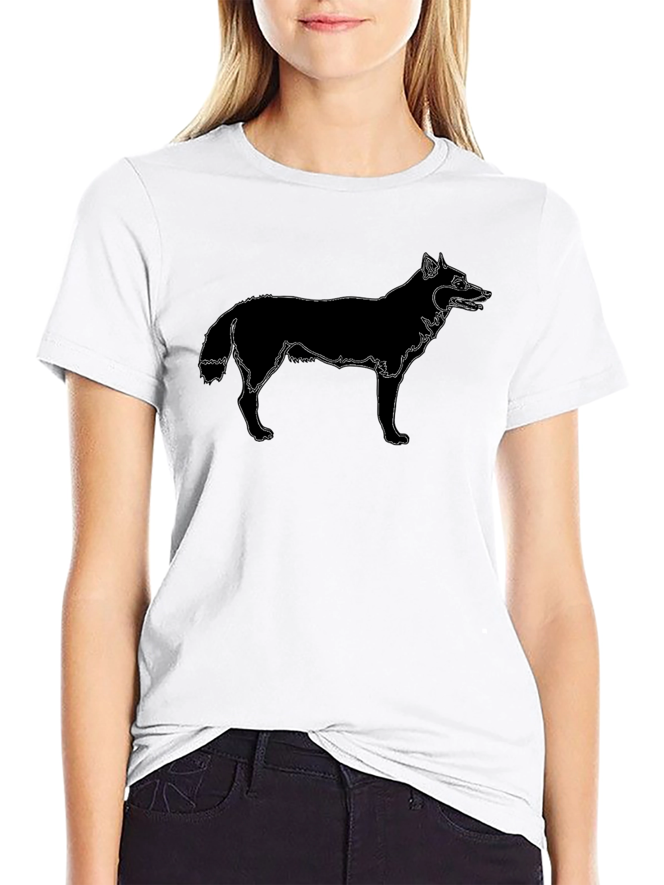 Black Black Wolf Graphic Tee - Modern Style view 9
