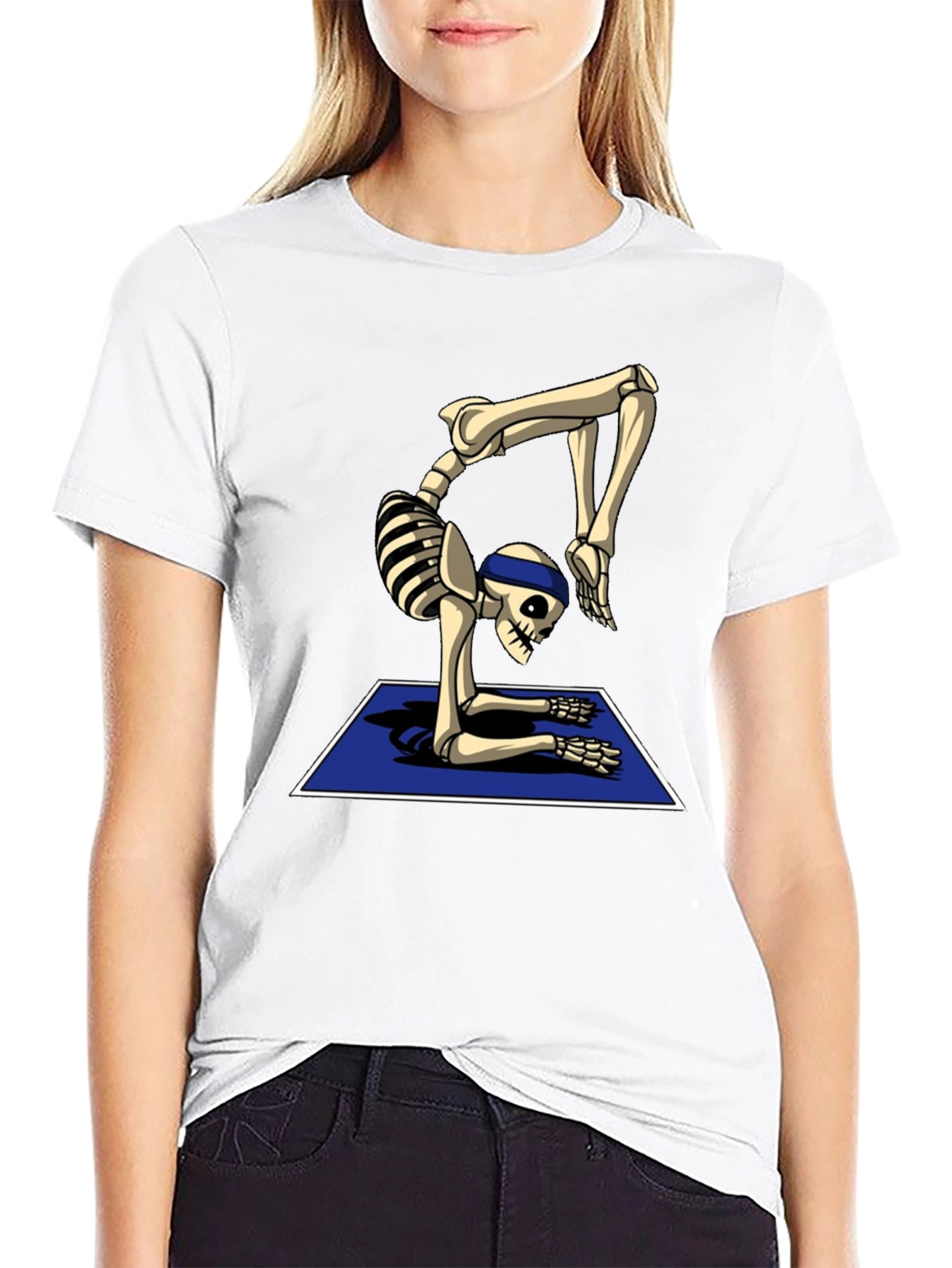 Black Yoga Skeleton T-Shirt - Flexible Bones! view 9