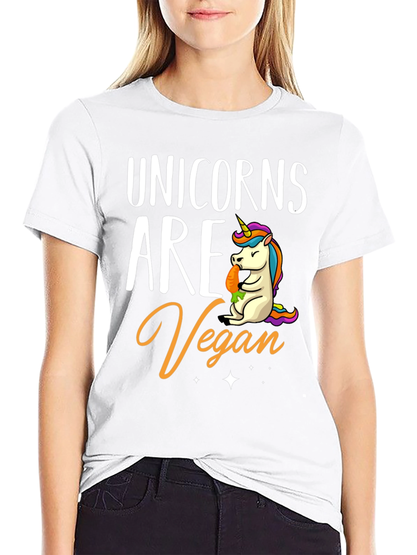 Black Unicorn Vegan T-Shirt - Black Graphic Tee view 9