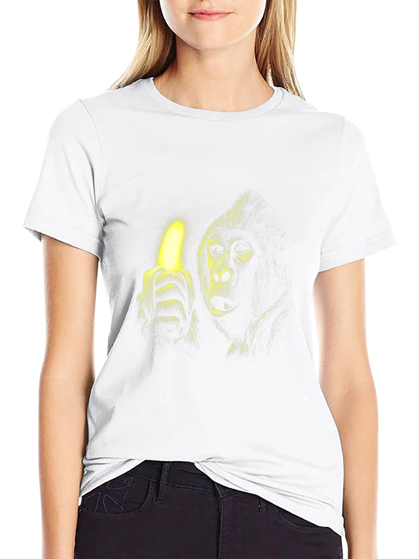 Black Gorilla Banana Glow Black T-Shirt view 9