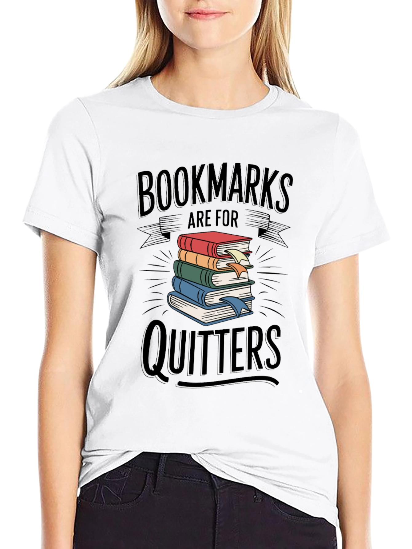 Black Bookmarks are for Quitters Graphic T-Shirt view 9