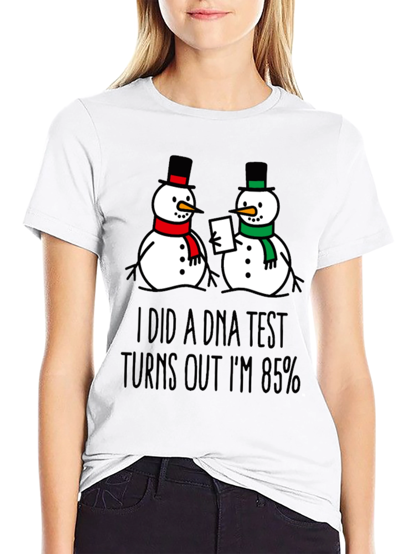 Black DNA Test Snowman Graphic Tee view 9