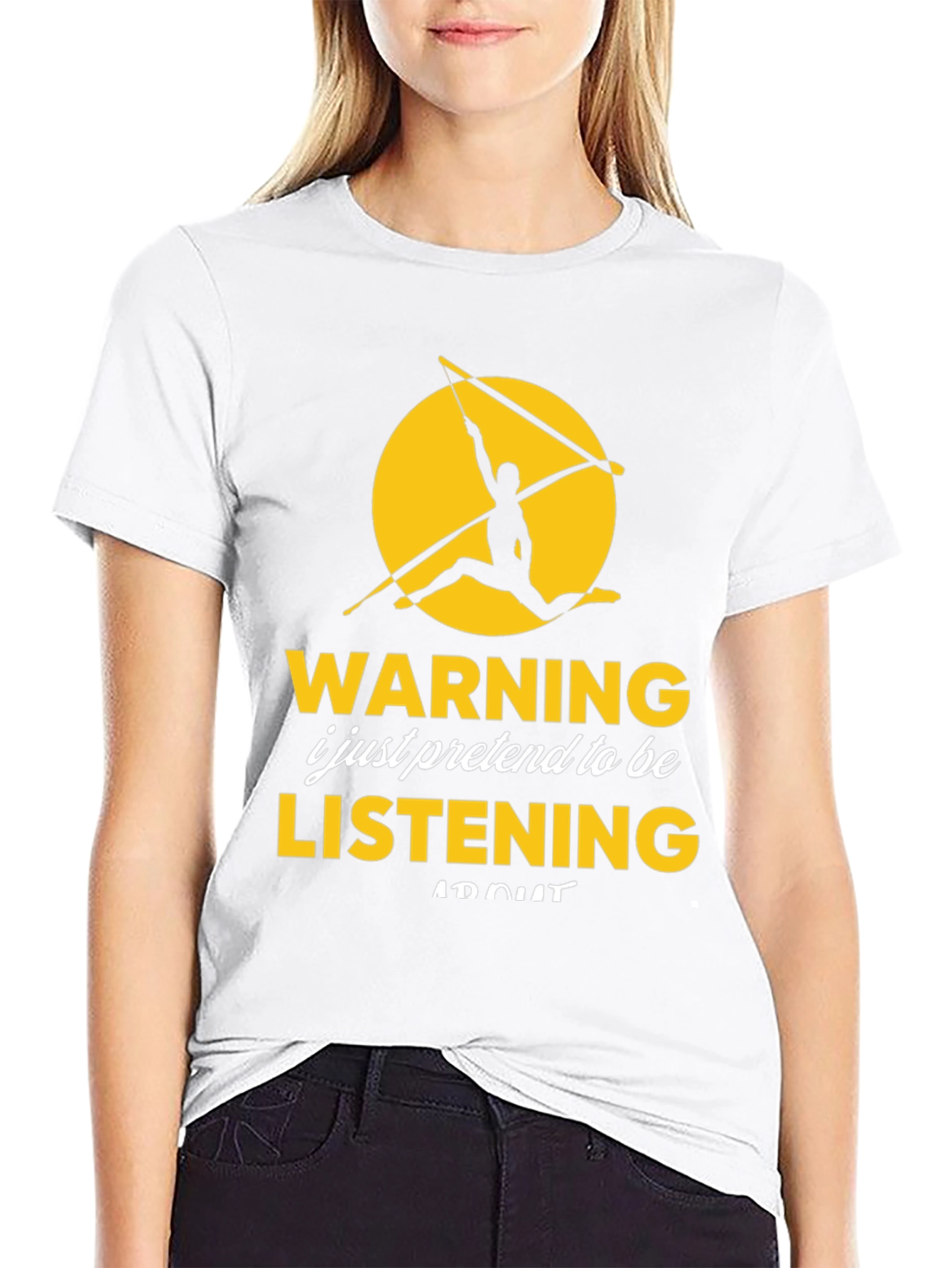 Black Warning I Pretend Listening T-Shirt view 9