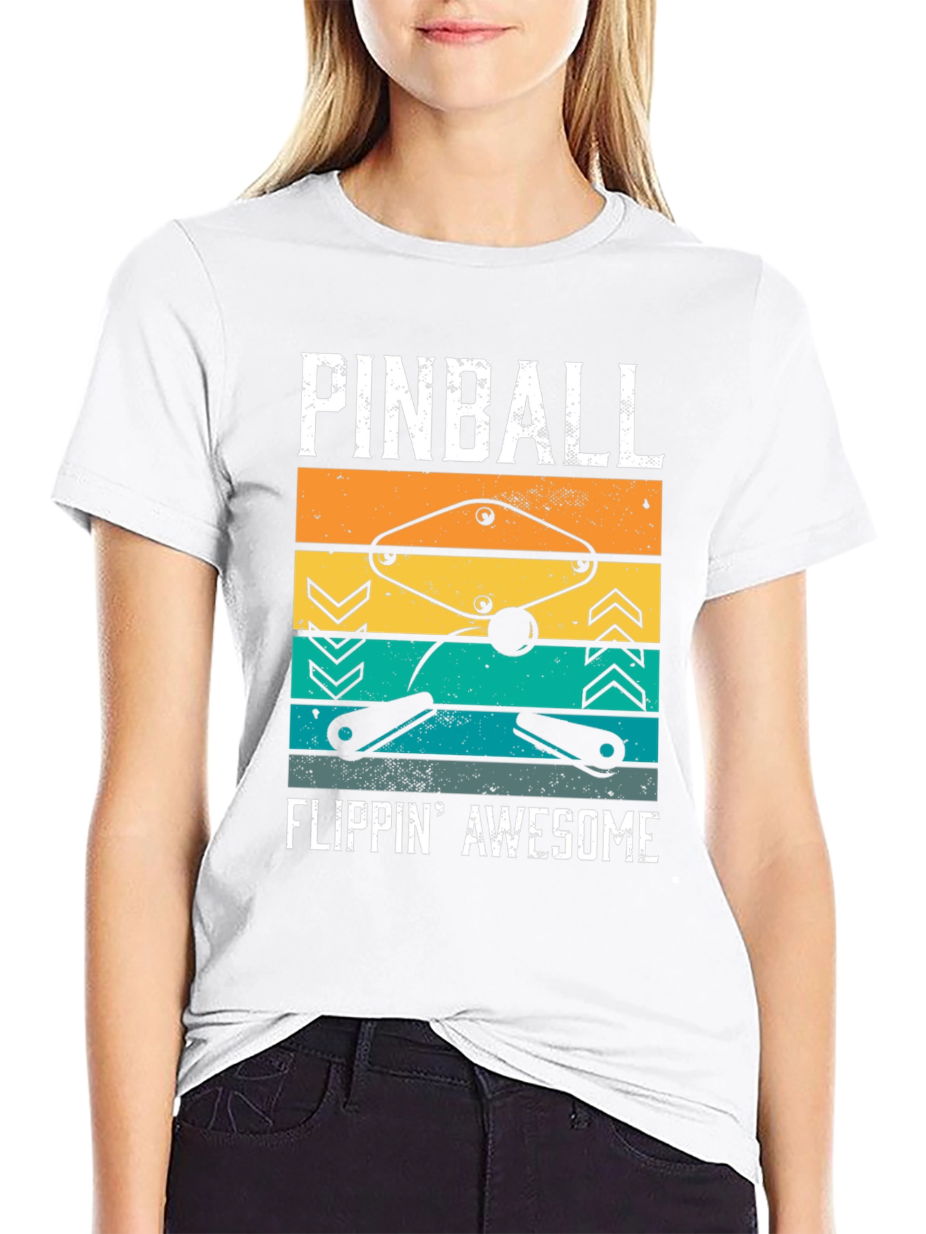 Black Pinball Flippin' Awesome Graphic Tee view 9