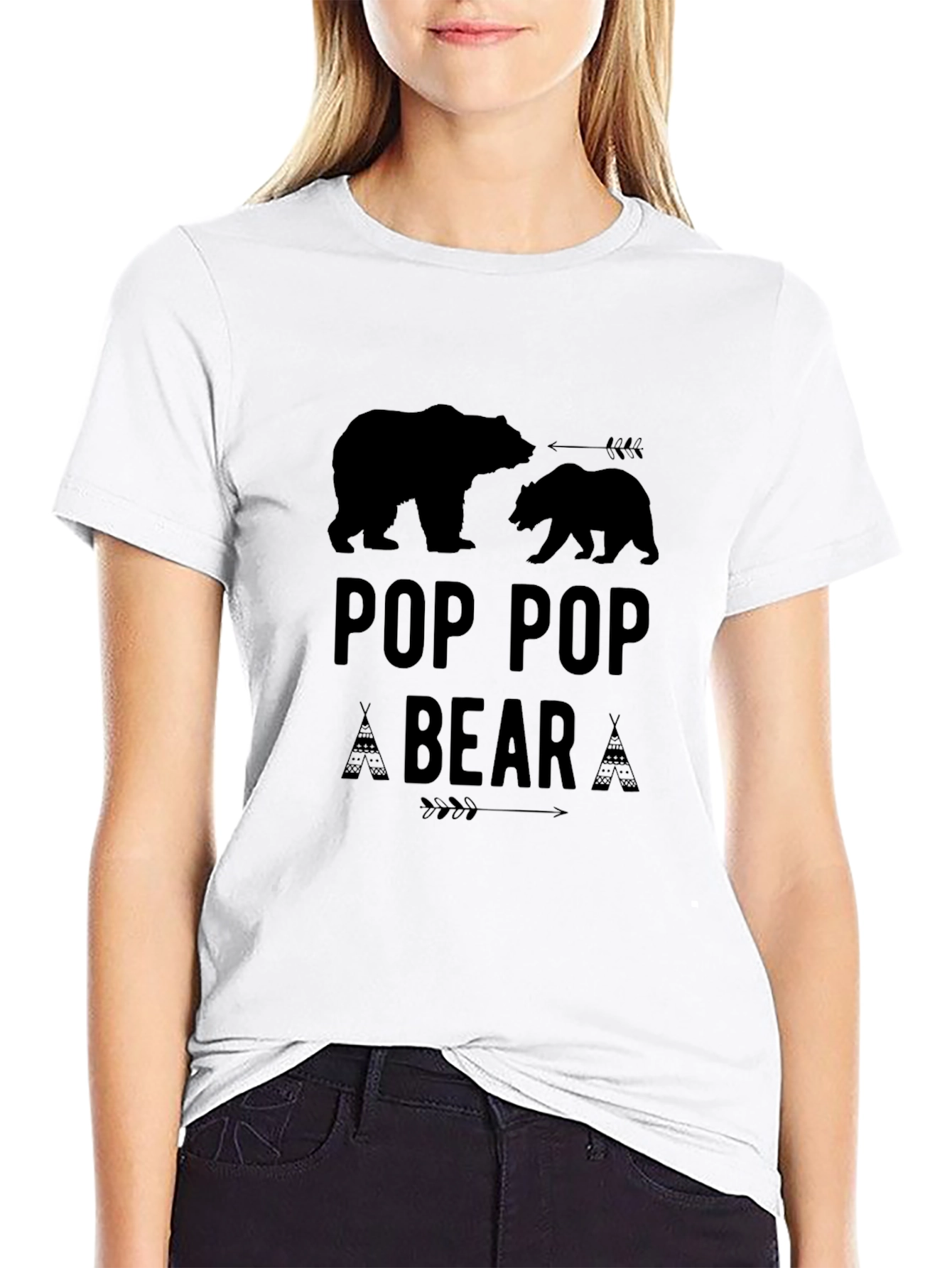 Black Pop Pop Bear T-Shirt - Father's Day Gift view 9
