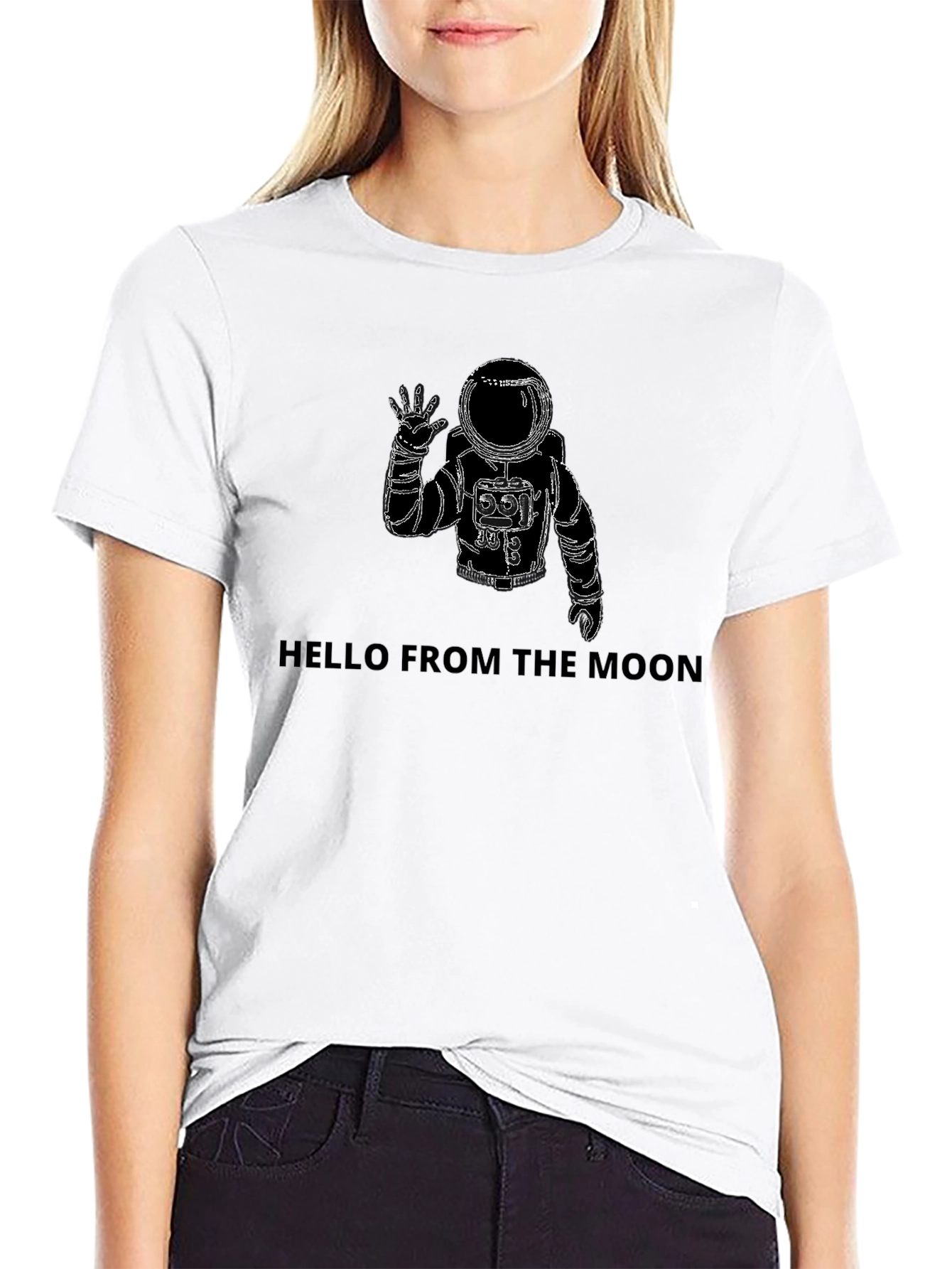 Black Hello From The Moon Graphic Tee view 9