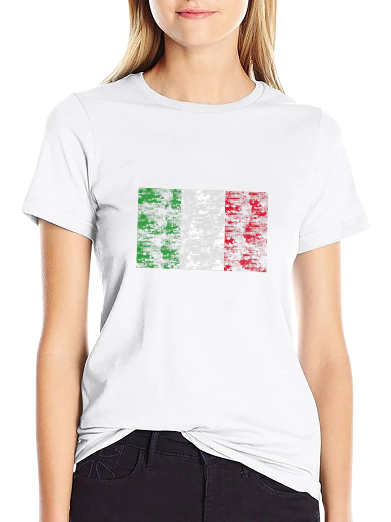Black Italian Flag Graphic Tee - Black T-Shirt view 9