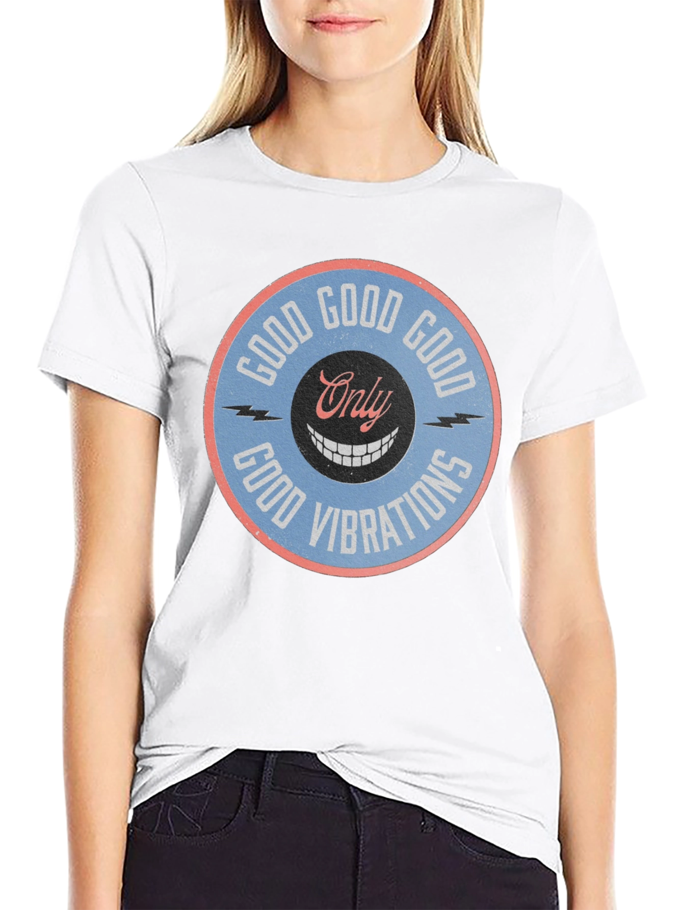 Black Good Vibrations Graphic Tee - Retro Style view 9