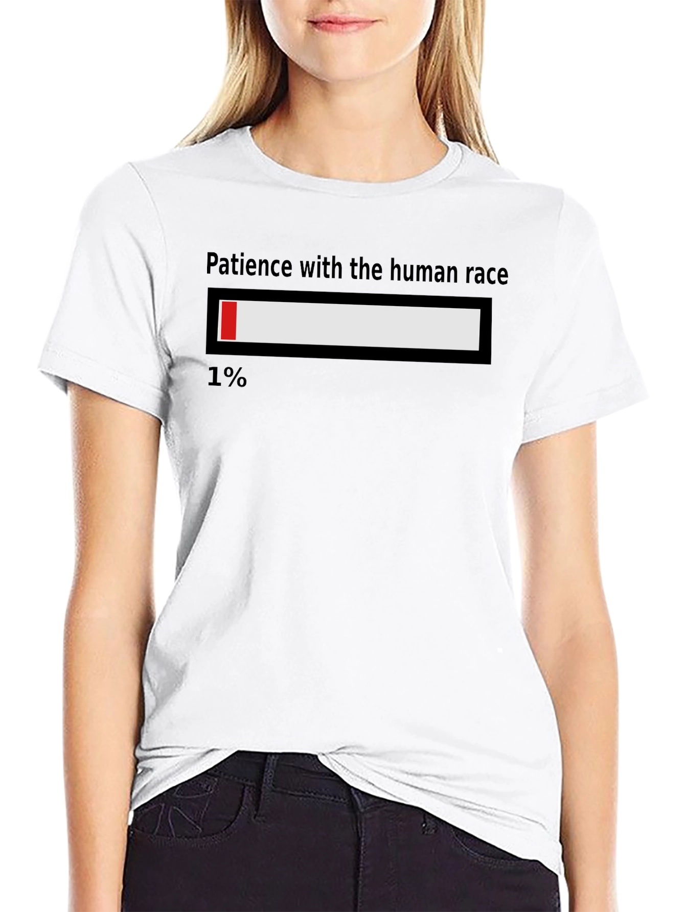 Black Funny Patience Loading Bar T-Shirt view 9