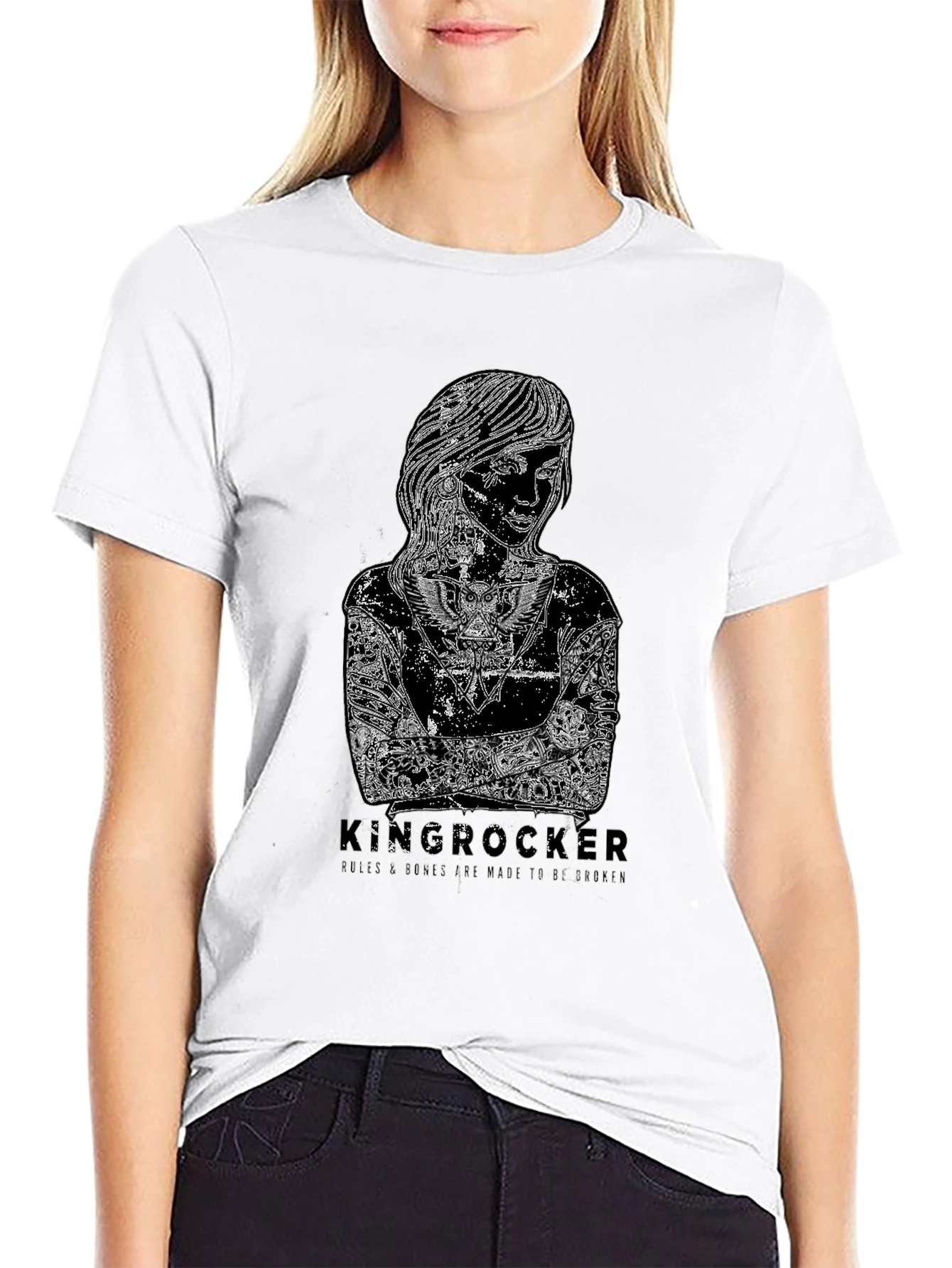 Black Kinserocker Graphic Print Black T-Shirt view 9