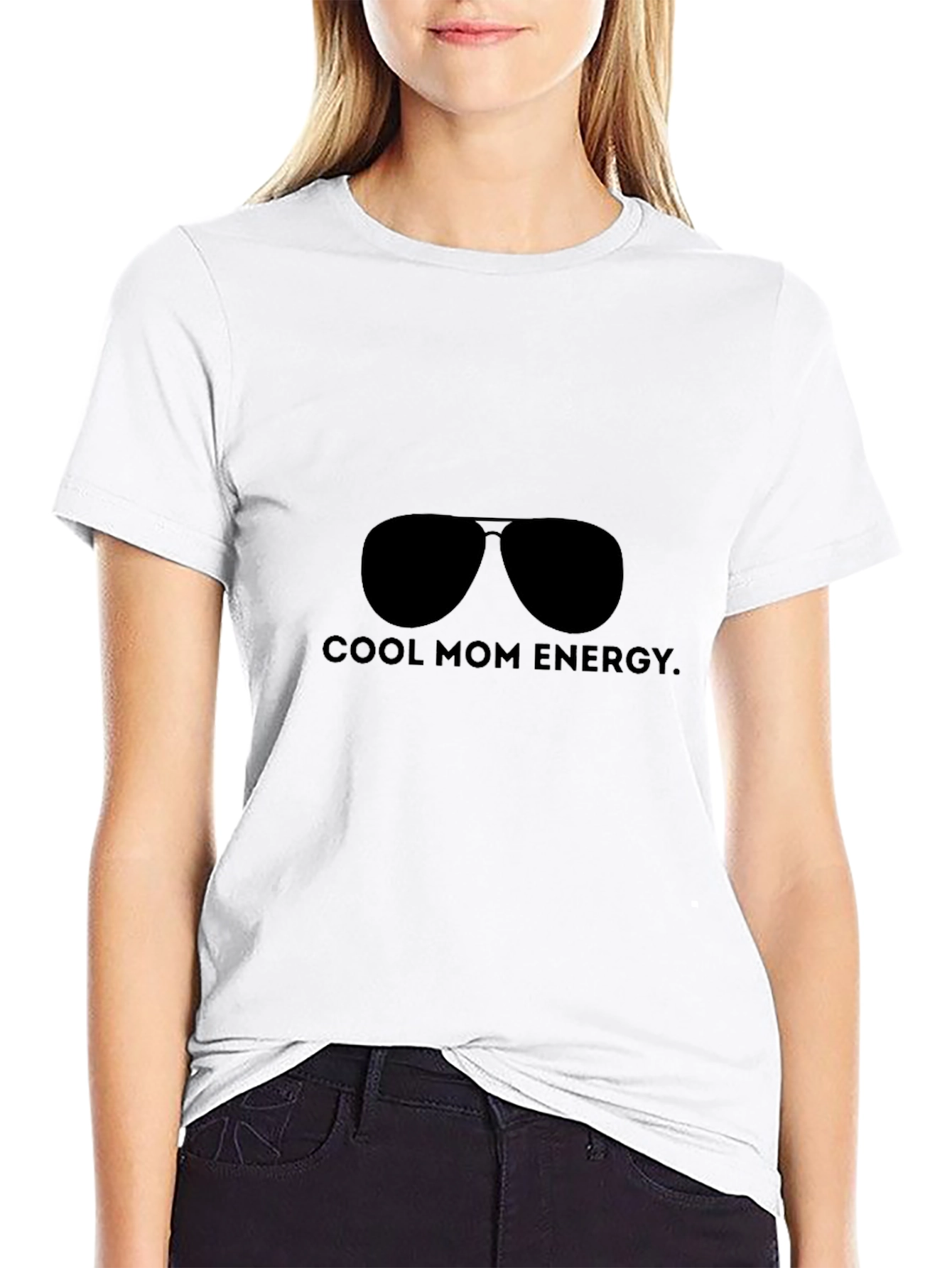 Black Cool Mom Energy Black T-Shirt view 9