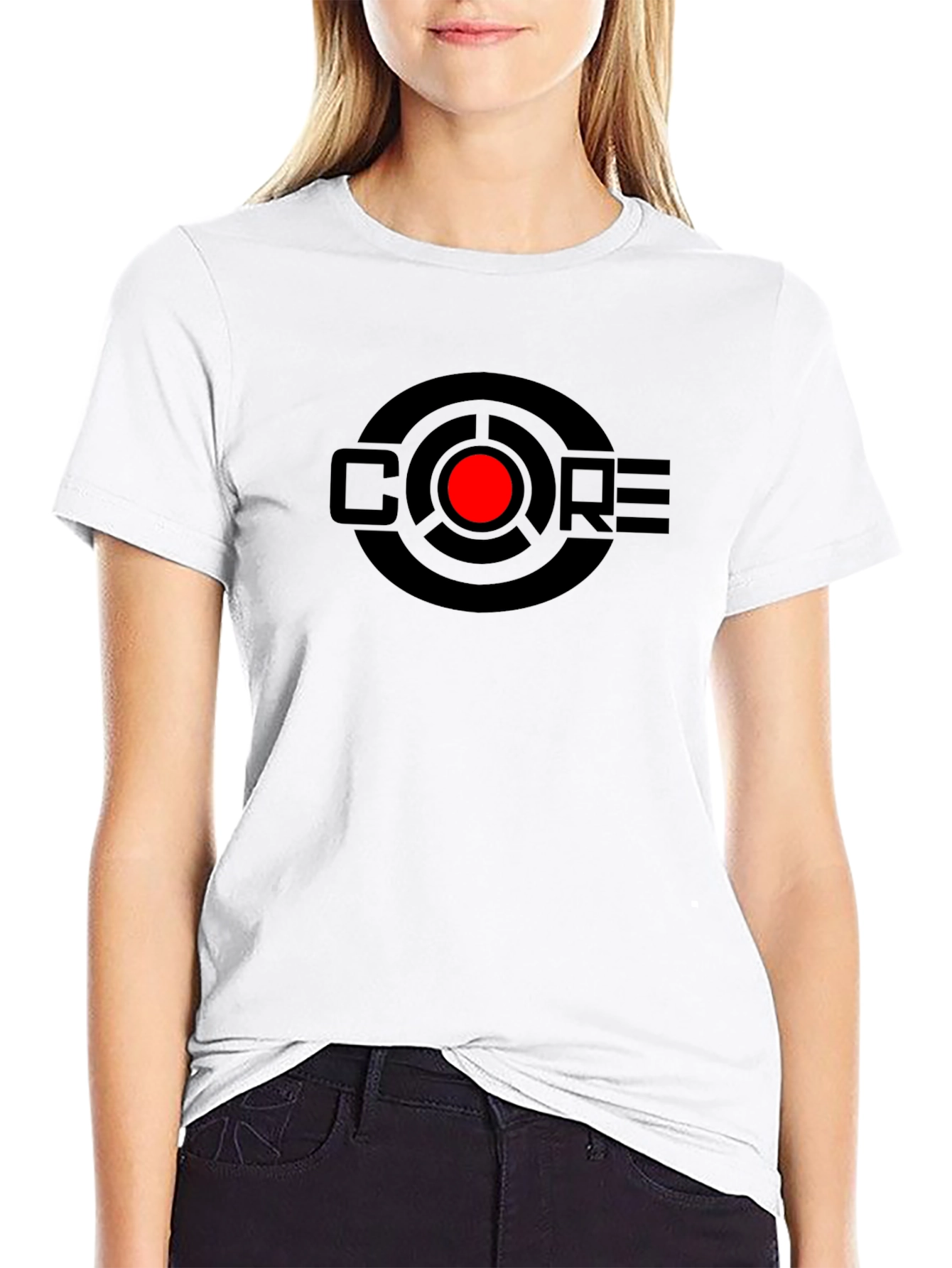 Black CORE Graphic Tee - Black Crew Neck T-Shirt view 9